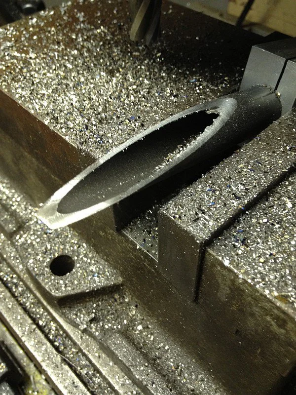 2012-07-11 05 streamliner machining first half first fork stanchion.jpg