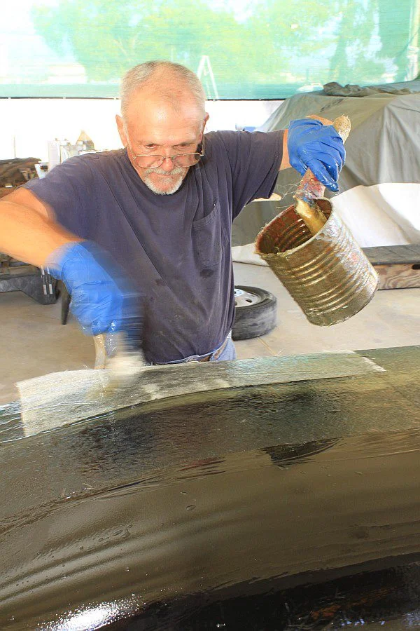 2012-08-27 15 body tooling 1st layup 1 ounce fiberglass mat.jpg