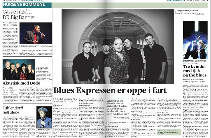 Artikel om The Blues Express i Horsens Folkeblad