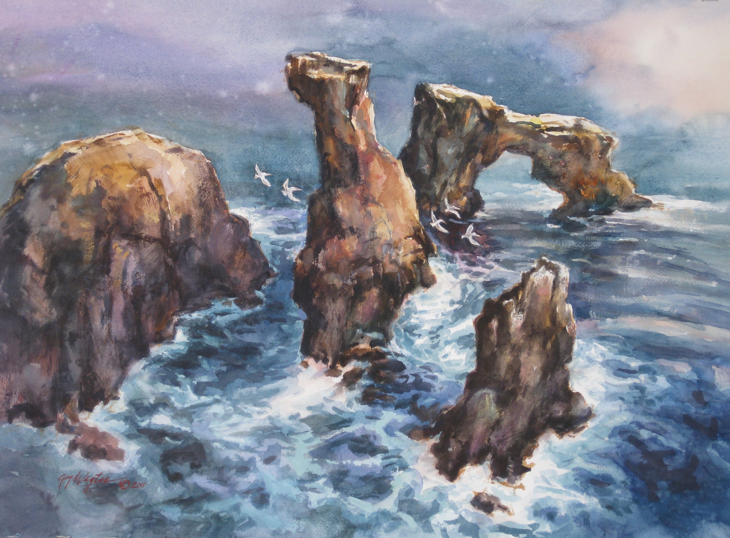 Anacapa Island, Watercolor