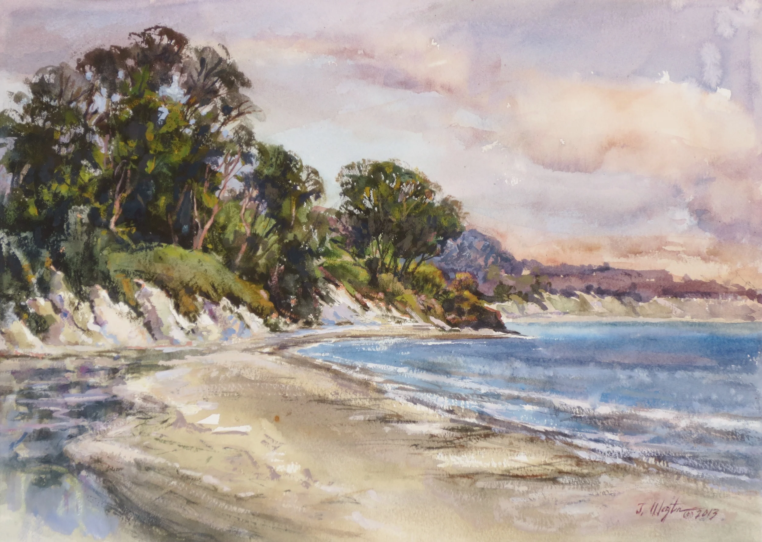 Goleta Beach, Santa Barbara Watercolor