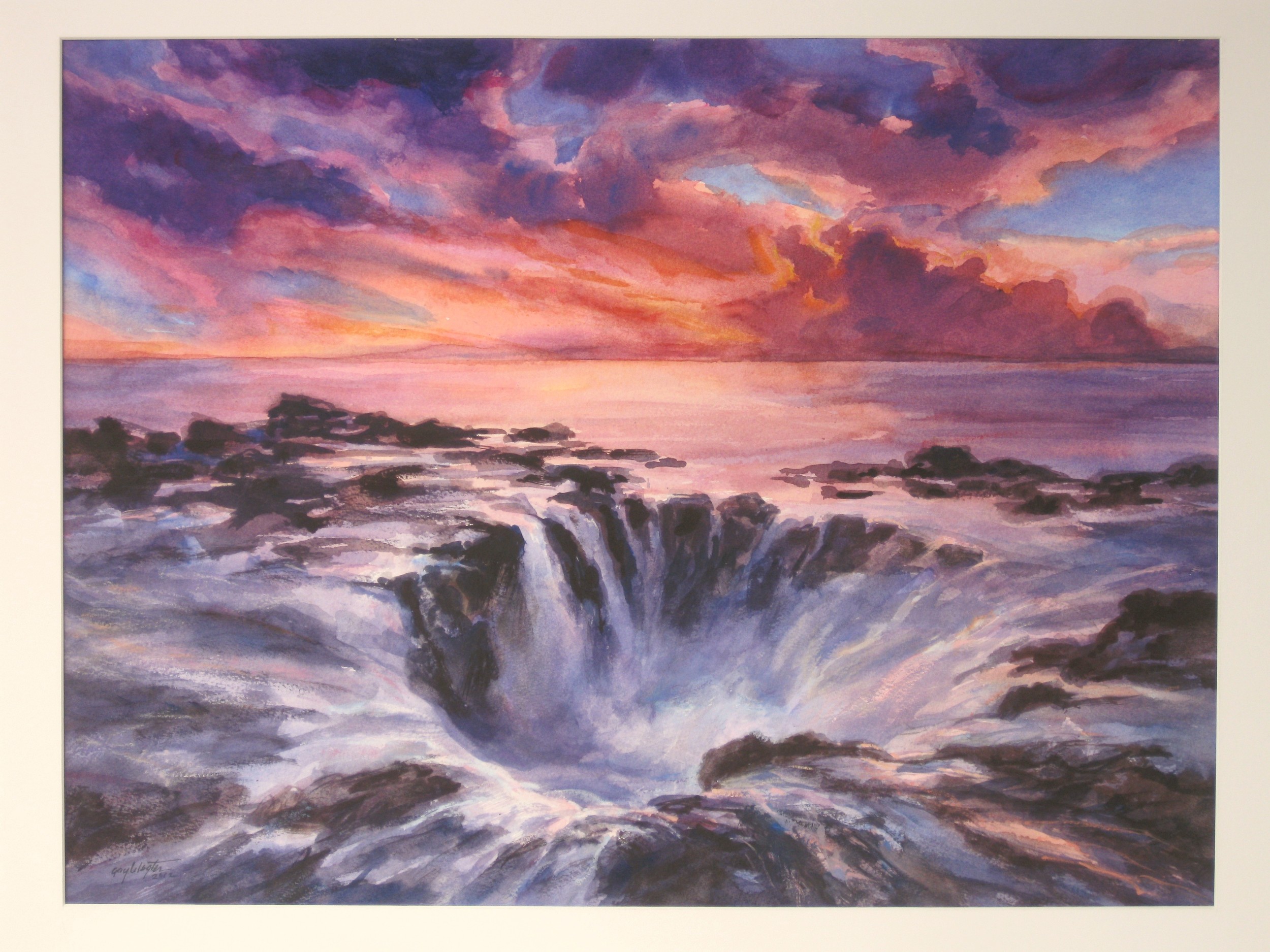 Thor's Well, Watercolor