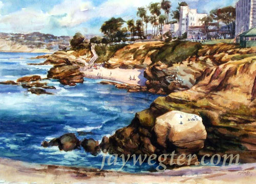 Children's Pool, La Jolla, Watercolor