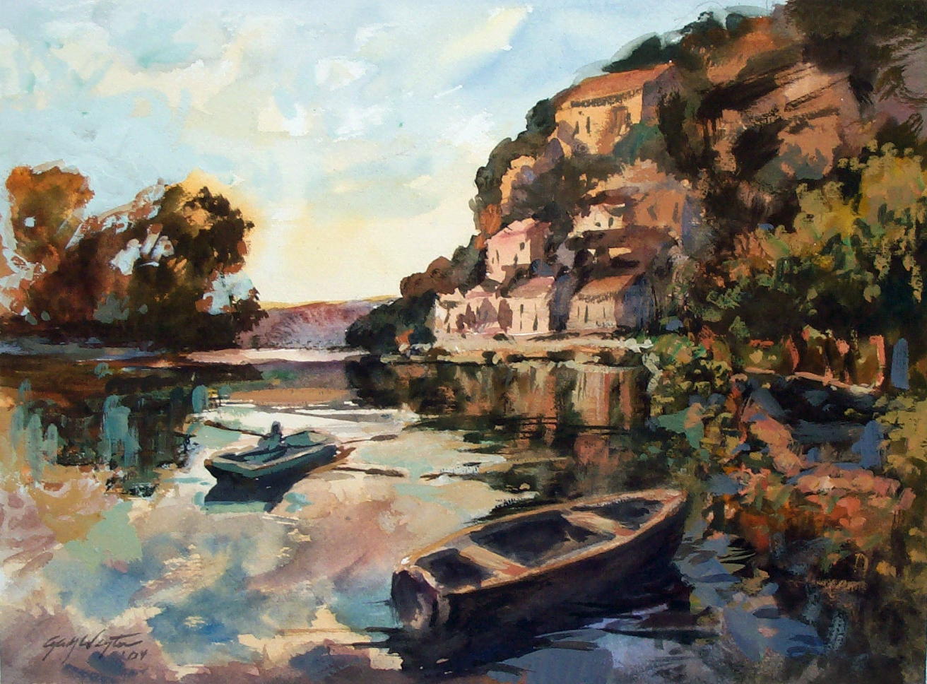 Bordeaux River, Watercolor