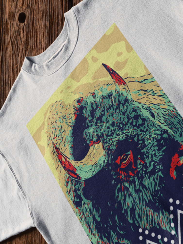 T Shirt Mockup Over a Wooden Surface BISON.png