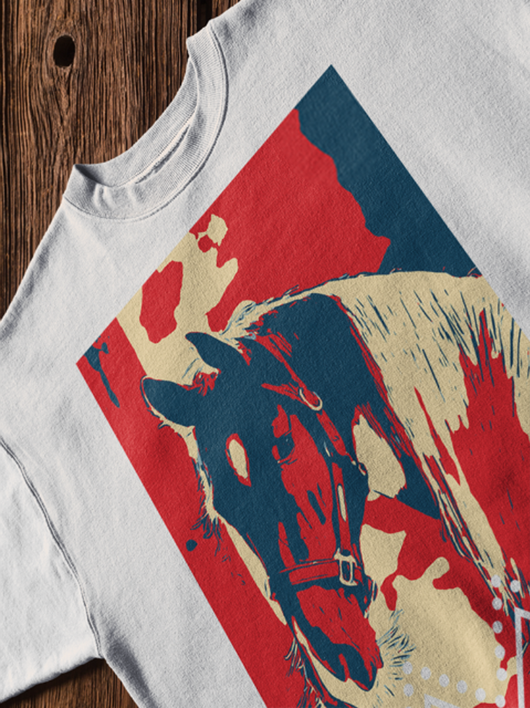 T Shirt Mockup Over a Wooden Surface HORSE.png