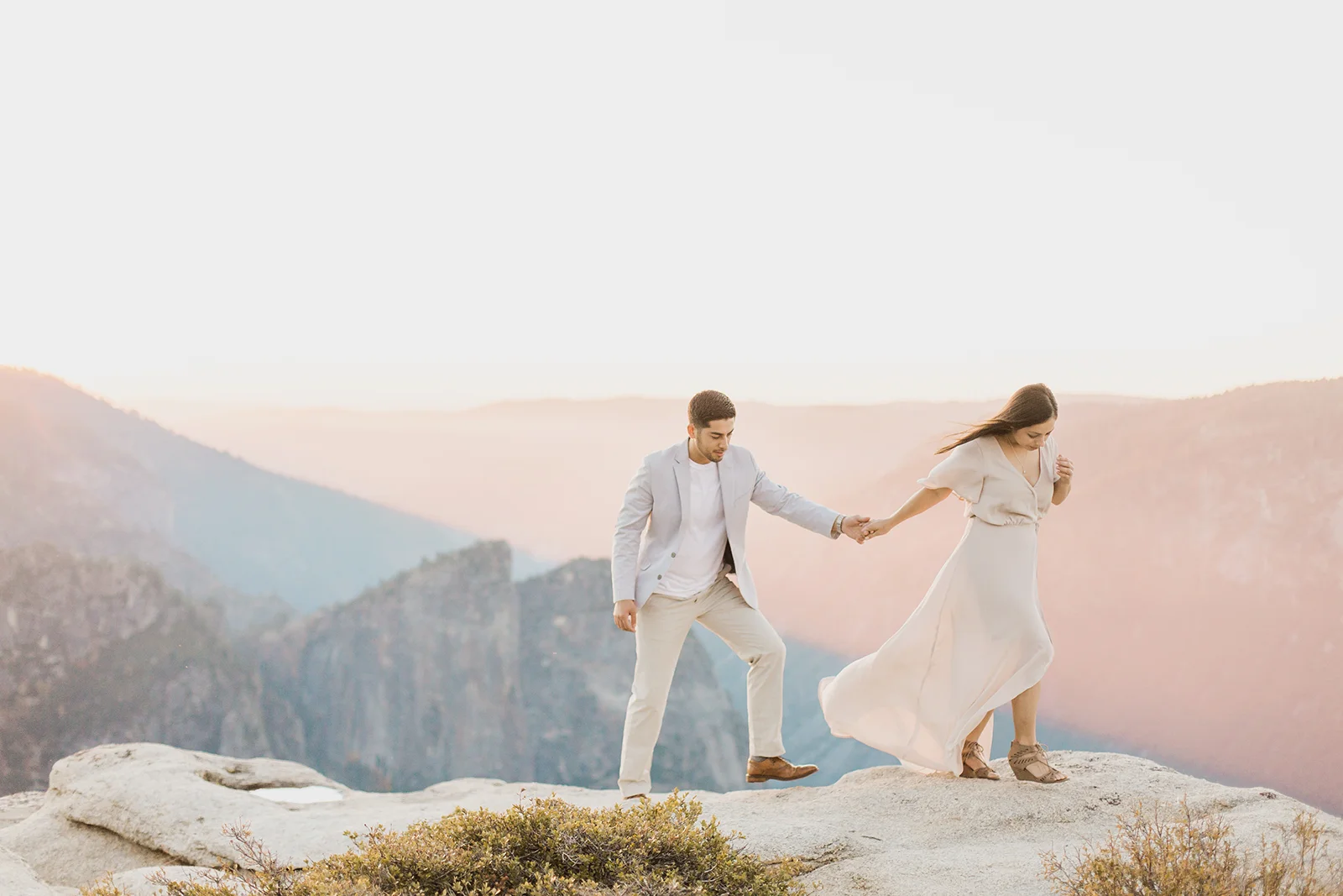 Miguel and Dulce’s sunset engagement session in Yosemite.