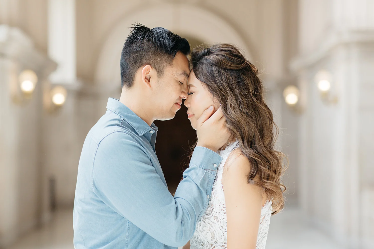 Megan and Michael’s engagement session in San Francisco City Hall.