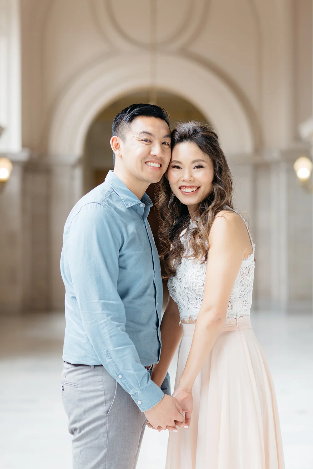 Megan and Michael’s engagement session in San Francisco City Hall.
