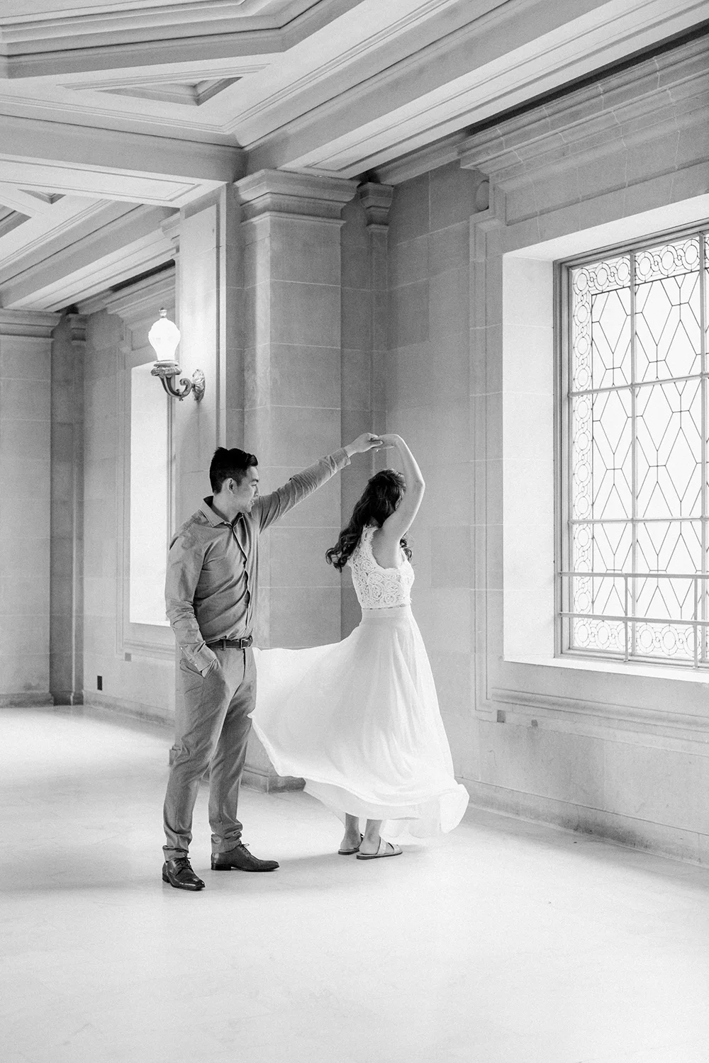 Megan and Michael’s engagement session in San Francisco City Hall.