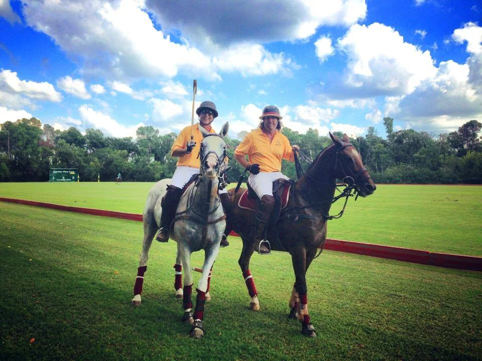 Chris Dawson & Avery Chapman at the USPA Governors' exhibition match, Houston Polo Club.
