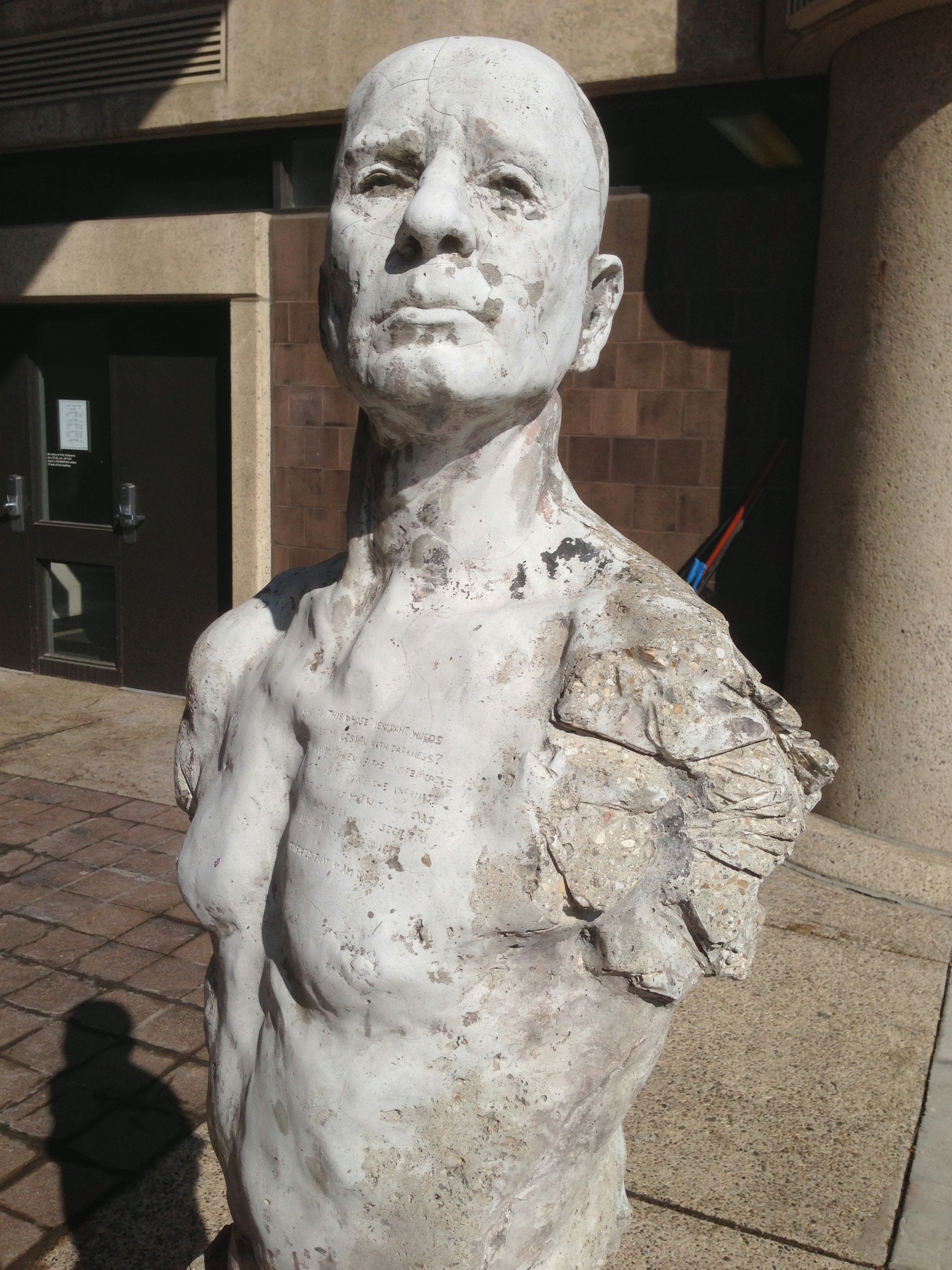 Sculptures and other student art greet you at CCS.