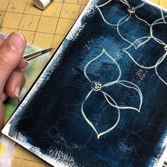 Process// Really loving drier brush strokes peeking through.