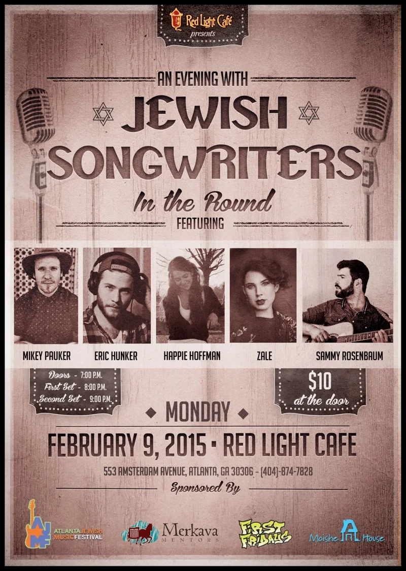 An Evening with Jewish Songwriters — February 9, 2015 — Red Light Café, Atlanta, GA