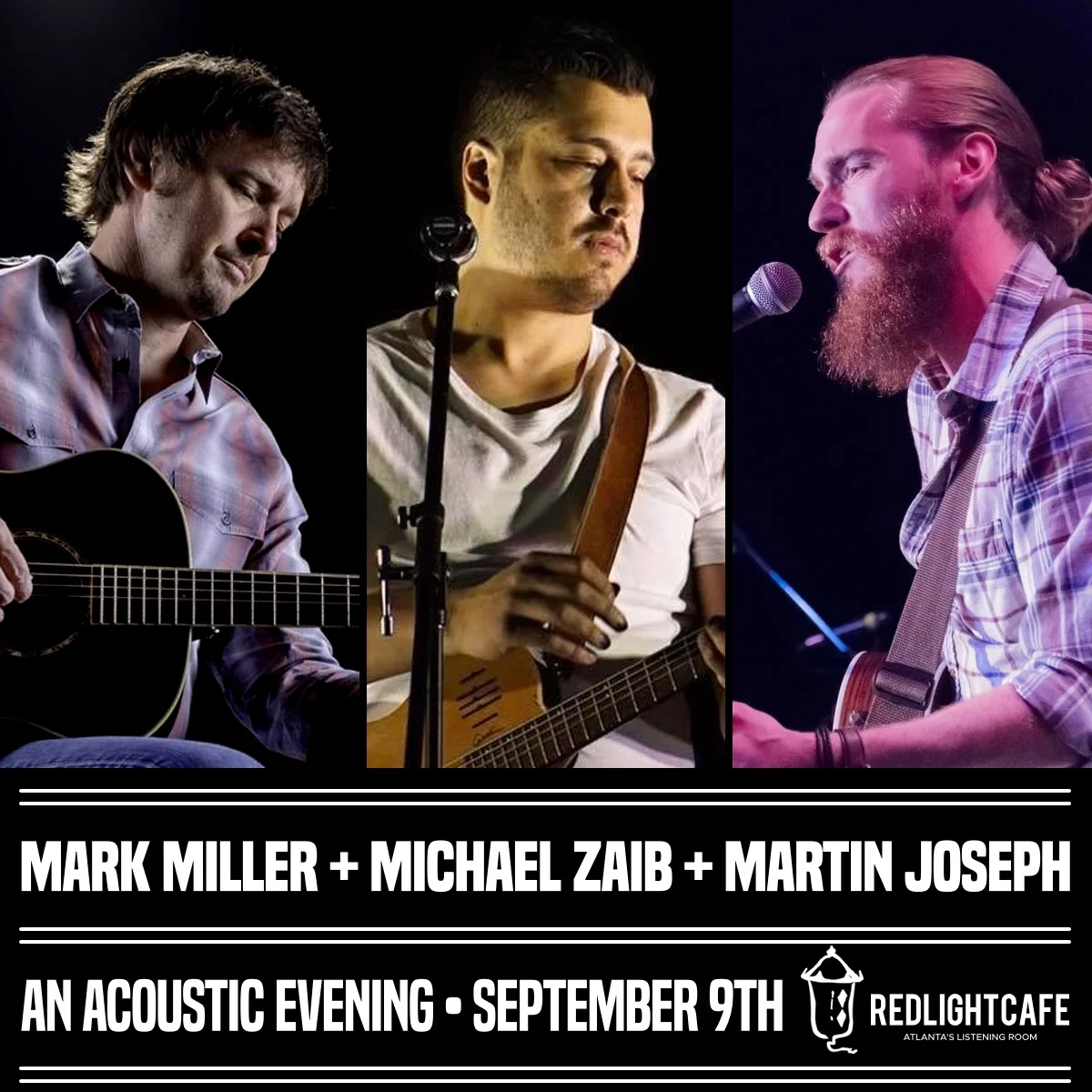 Mark Miller + Michael Zaib + Martin Joseph — September 9, 2018 — Red Light Café, Atlanta, GA