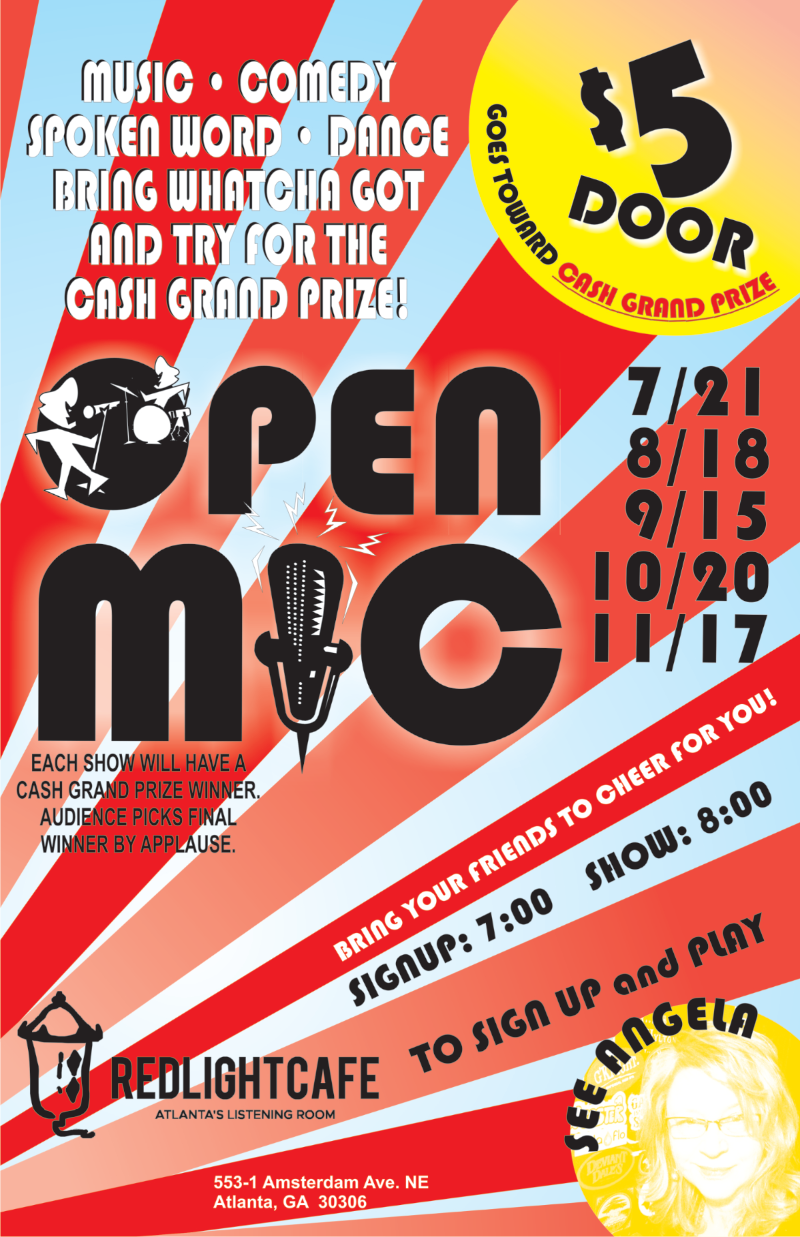 OPEN MIC NIGHT — October 20, 2019 — Red Light Café, Atlanta, GA