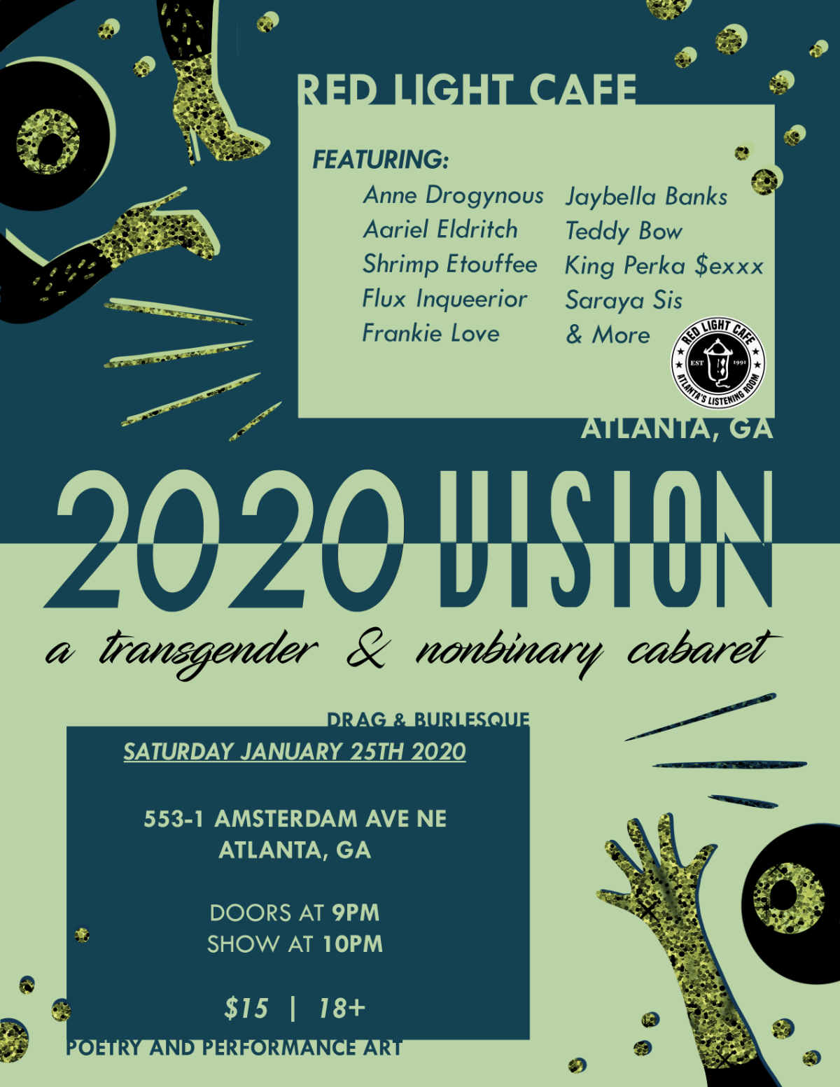 2020 Vision: A Transgender and Non-Binary Cabaret Showcase — January 25, 2020 — Red Light Café, Atlanta, GA