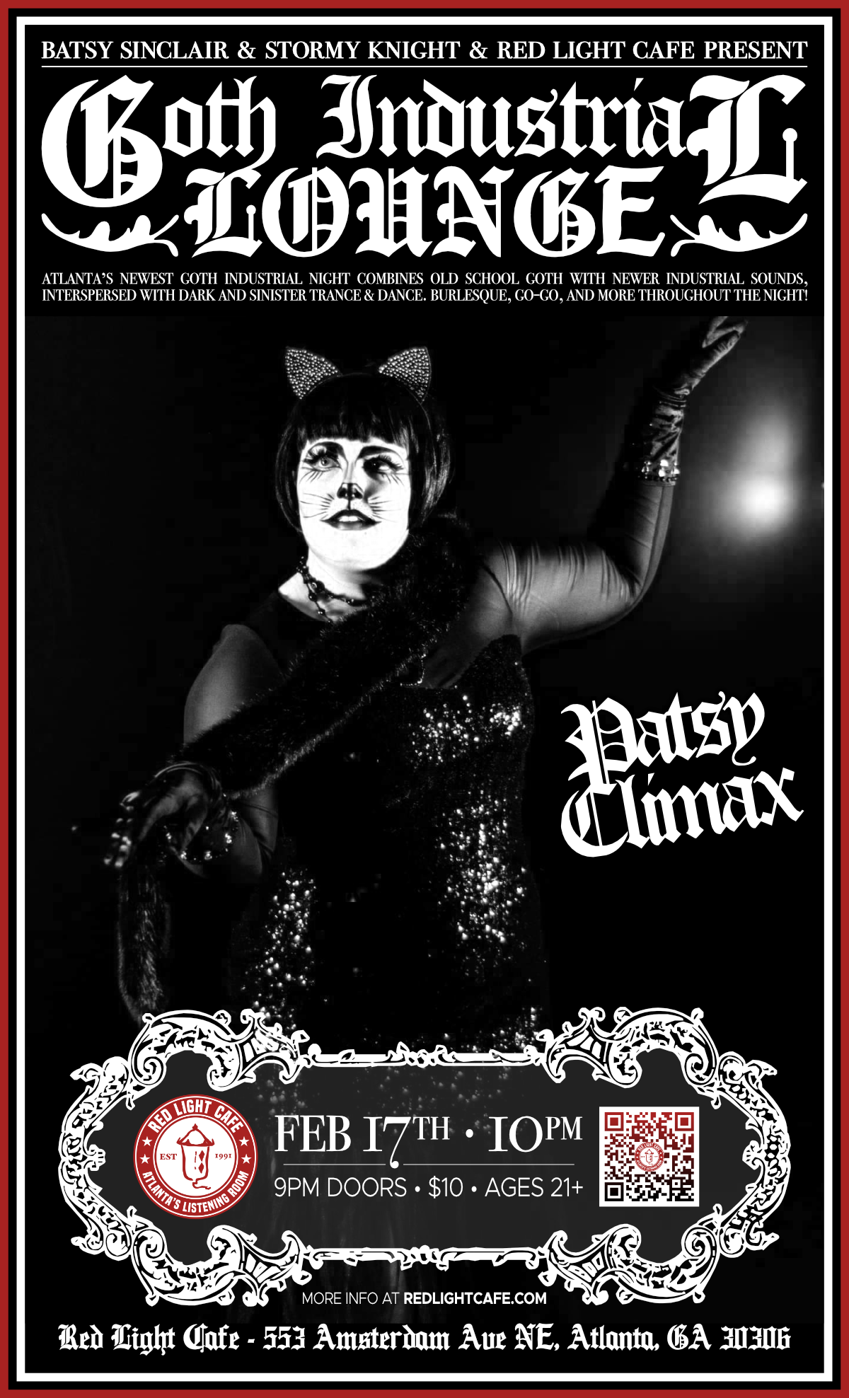 Goth Industrial Lounge feat. Patsy Climax — February 17, 2023 — Red Light Café, Atlanta, GA