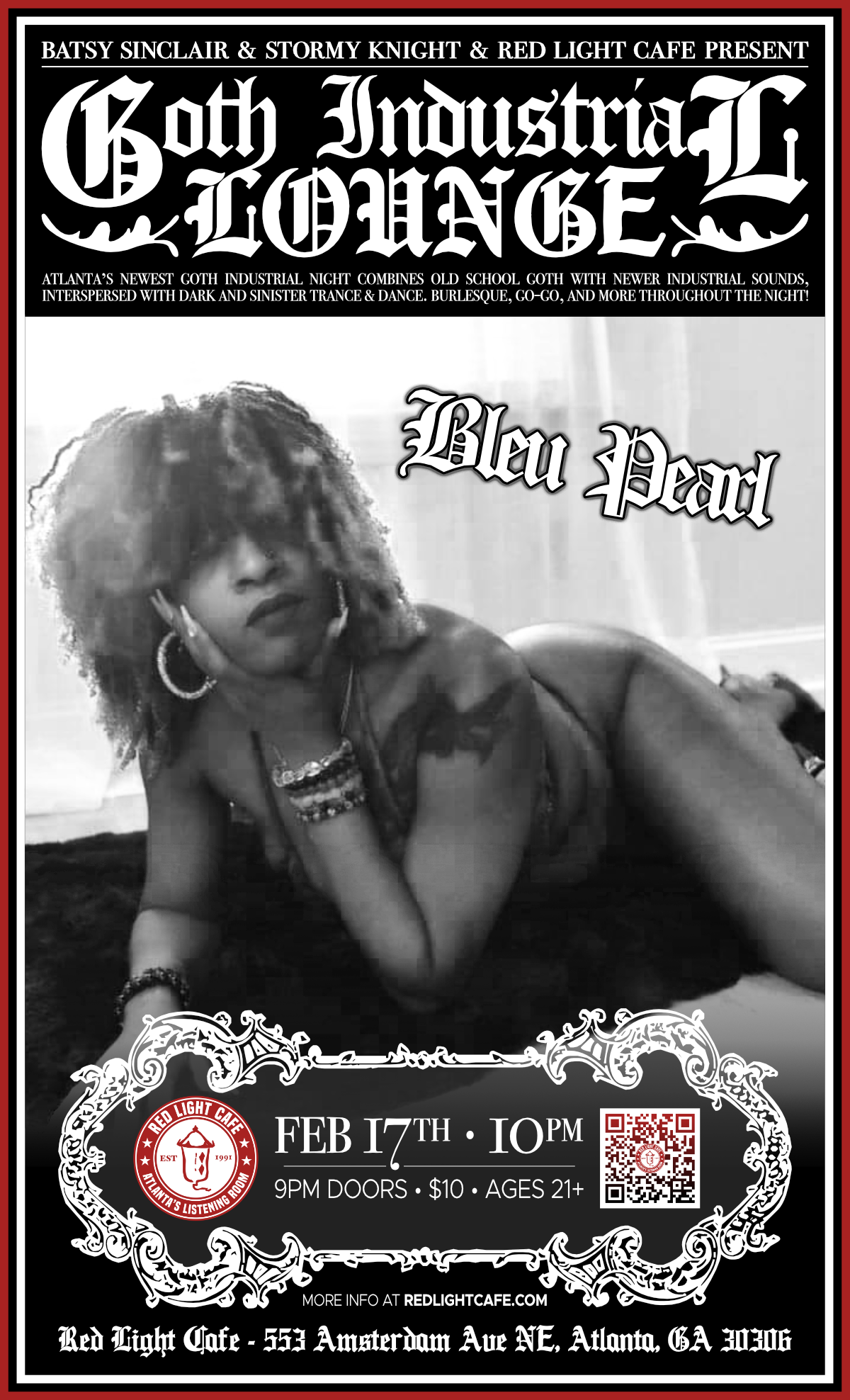 Goth Industrial Lounge feat. Bleu Pearl — February 17, 2023 — Red Light Café, Atlanta, GA