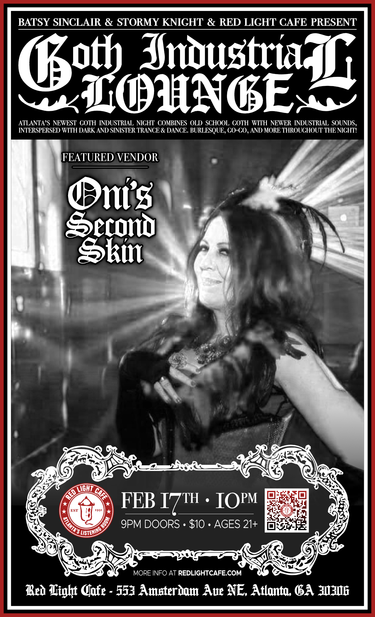 Goth Industrial Lounge feat. Oni's Second Skin — February 17, 2023 — Red Light Café, Atlanta, GA