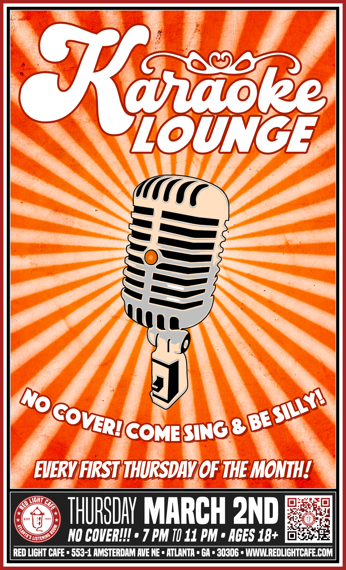 KARAOKE LOUNGE: Come Sing &amp; Be Silly (NO COVER) — March 2, 2023 — Red Light Café, Atlanta, GA