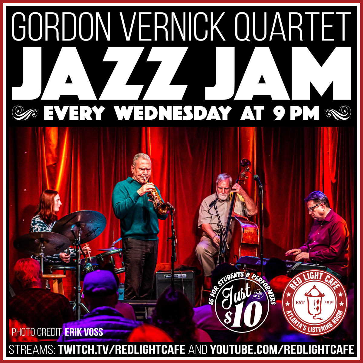 Wednesday Jazz Jam w/ the Gordon Vernick Quartet