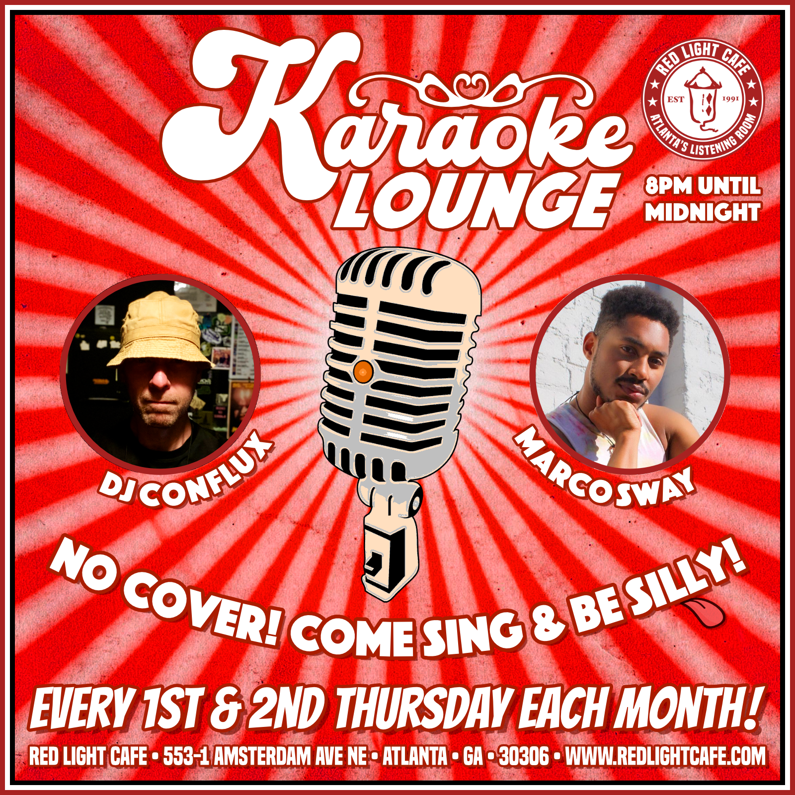 KARAOKE LOUNGE: Every 1st &amp; 2nd Thursday Each Month (No Cover!!!)