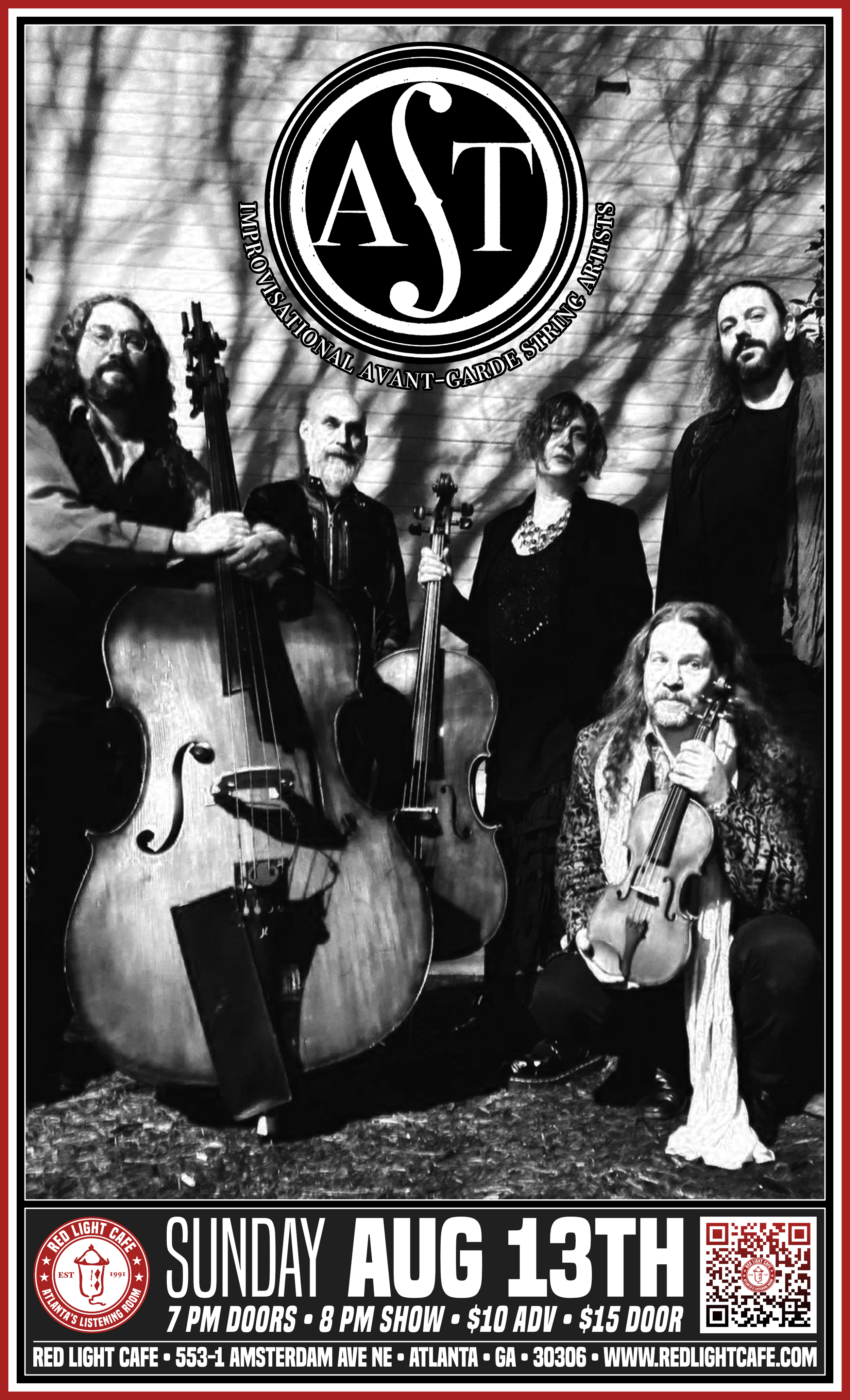 Alchemical String Theory: Improvisational Avant-Garde String Artists — August 13, 2023 — Red Light Café, Atlanta, GA
