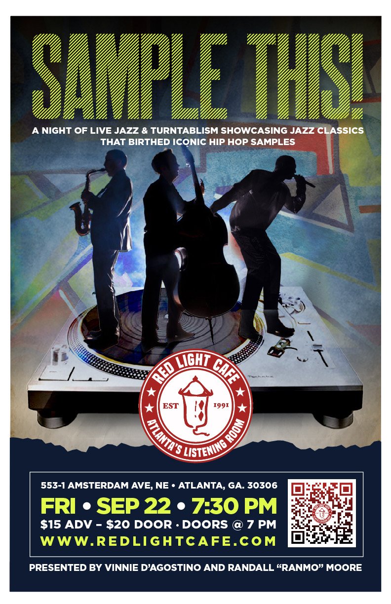 SAMPLE THIS! Live Band + Turntablism // Iconic Jazz Funk + Classic Hip Hop — September 22, 2023 — Red Light Café, Atlanta, GA