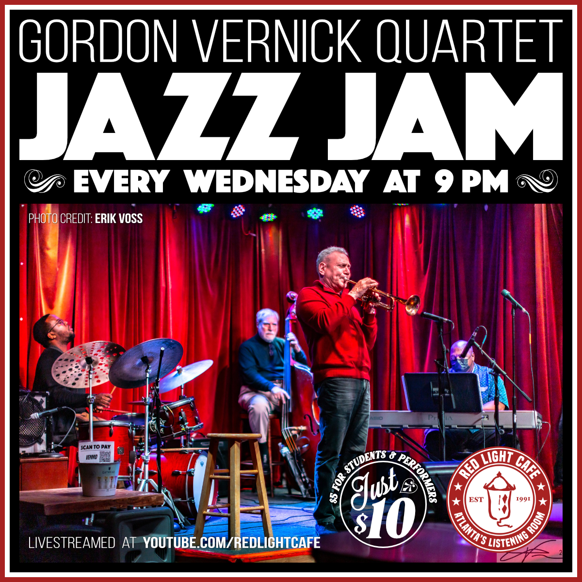 Wednesday Jazz Jam w/ the Gordon Vernick Quartet —&nbsp;Red Light Cafe, Atlanta, GA