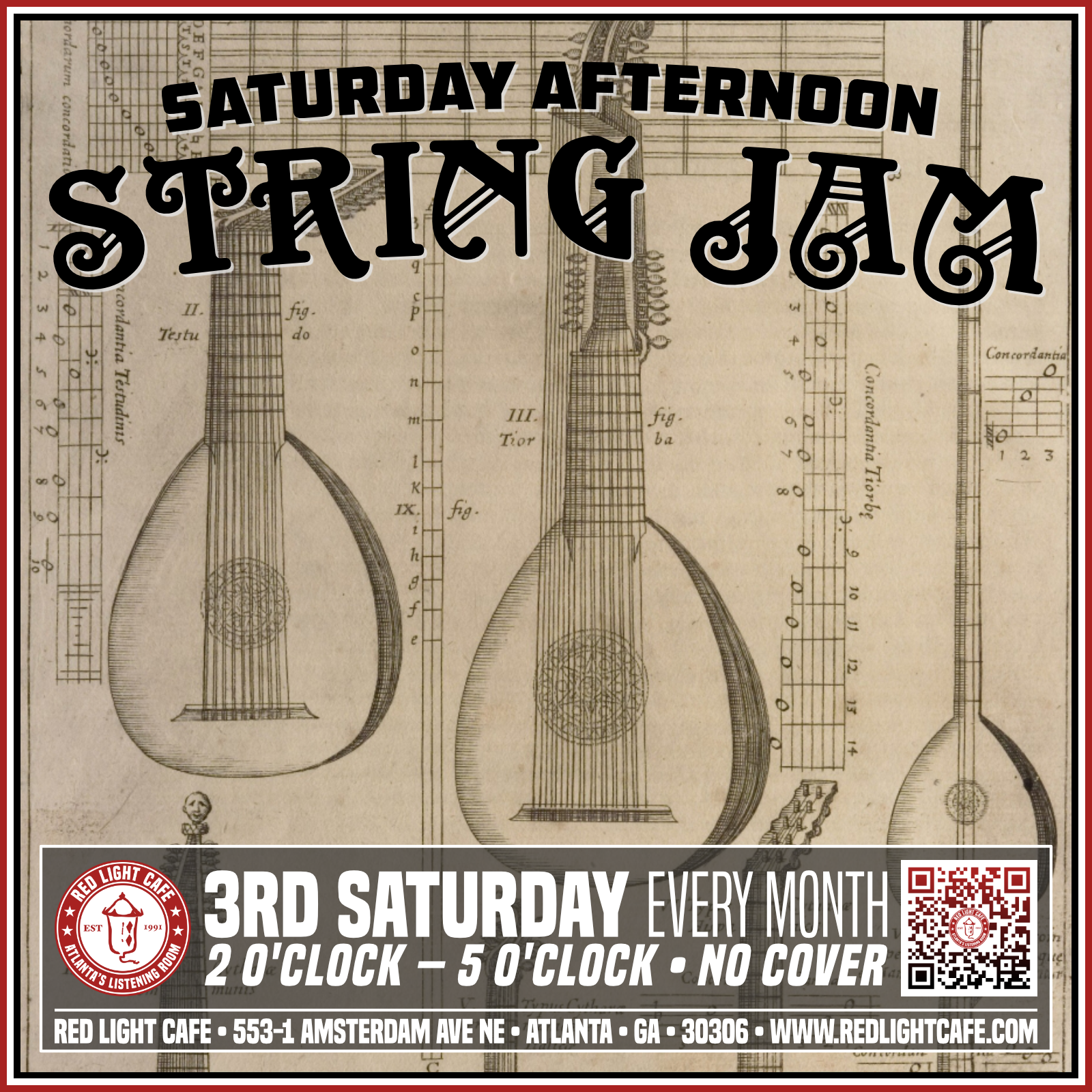 Saturday Afternoon STRING JAM: 3rd Saturday Every Month — Red Light Café, Atlanta, GA
