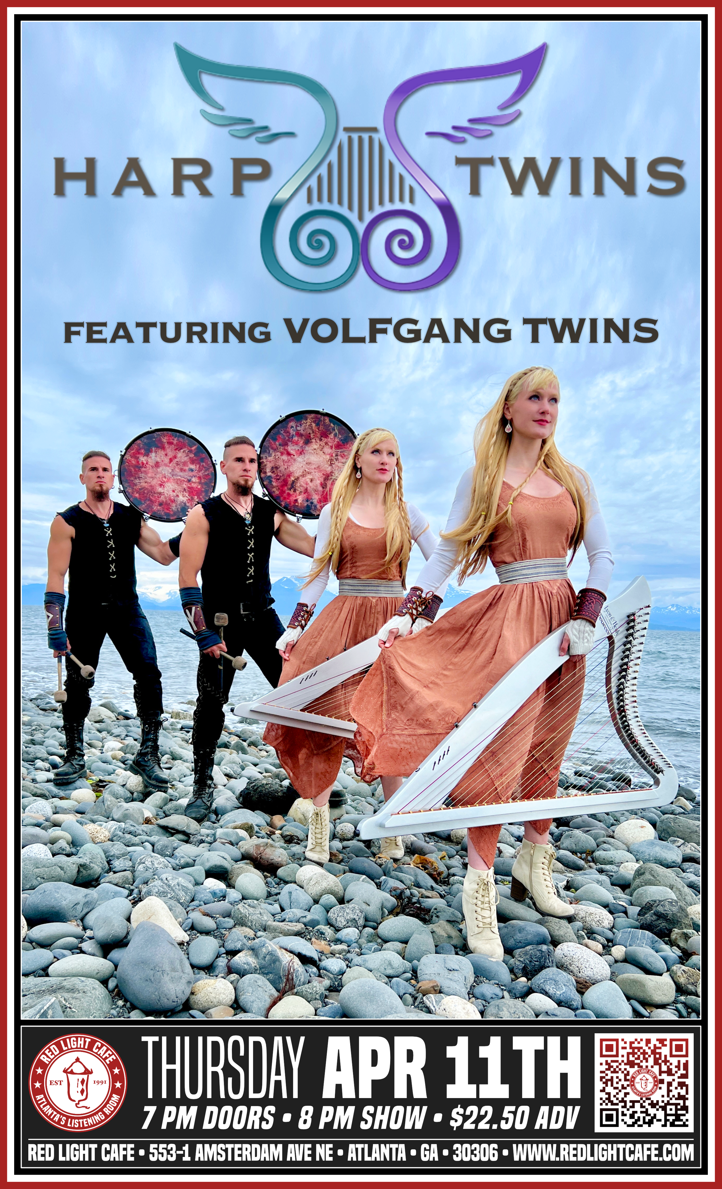 Harp Twins (ft. Volfgang Twins) — April 11, 2024 — Red Light Café, Atlanta, GA
