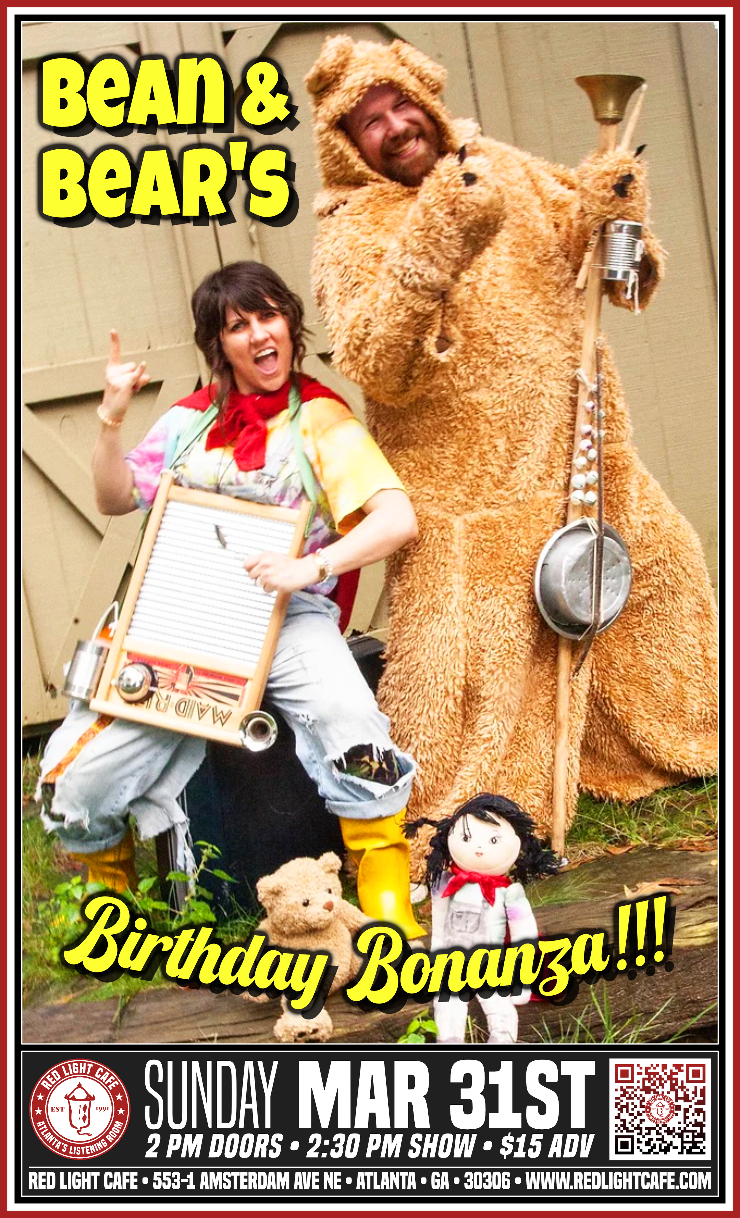 Bean &amp; Bear's Birthday Bonanza! — March 31, 2024 — Red Light Café, Atlanta, GA