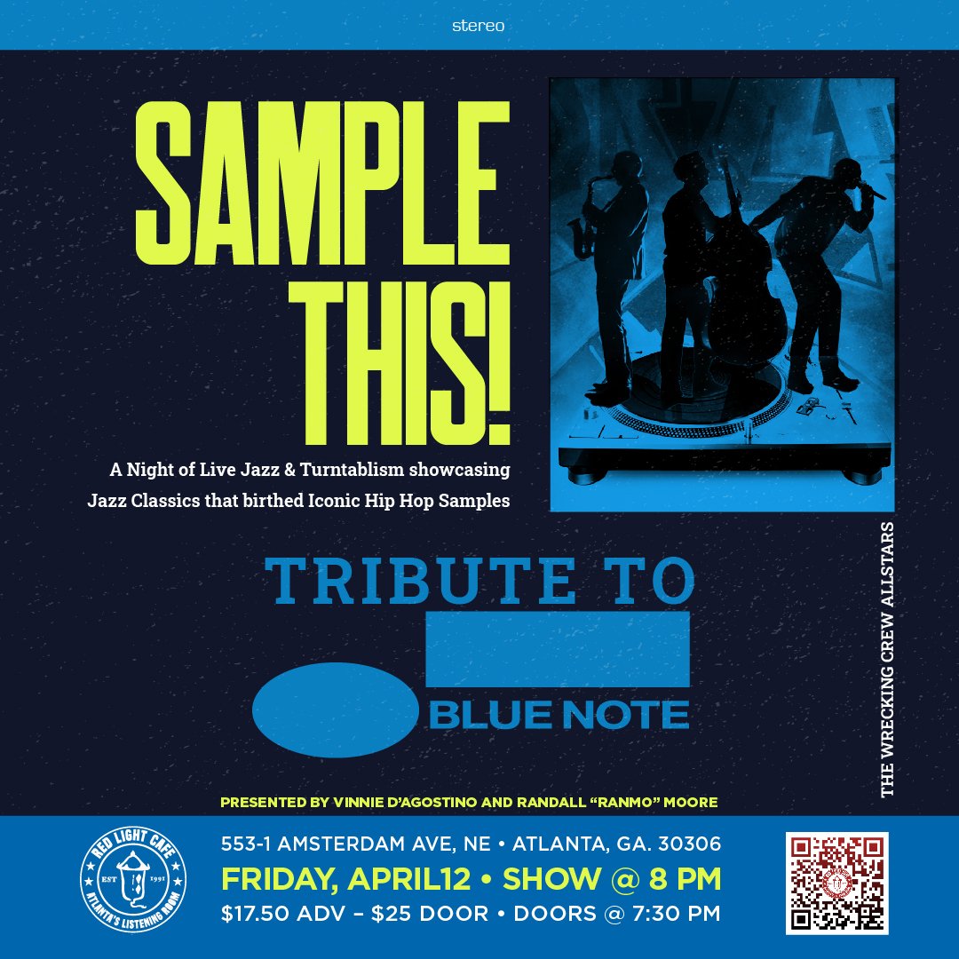 SAMPLE THIS! Live Funk Jazz Quintet w/ Hip Hop DJ (Blue Note Edition) — April 12, 2024 — Red Light Café, Atlanta, GA