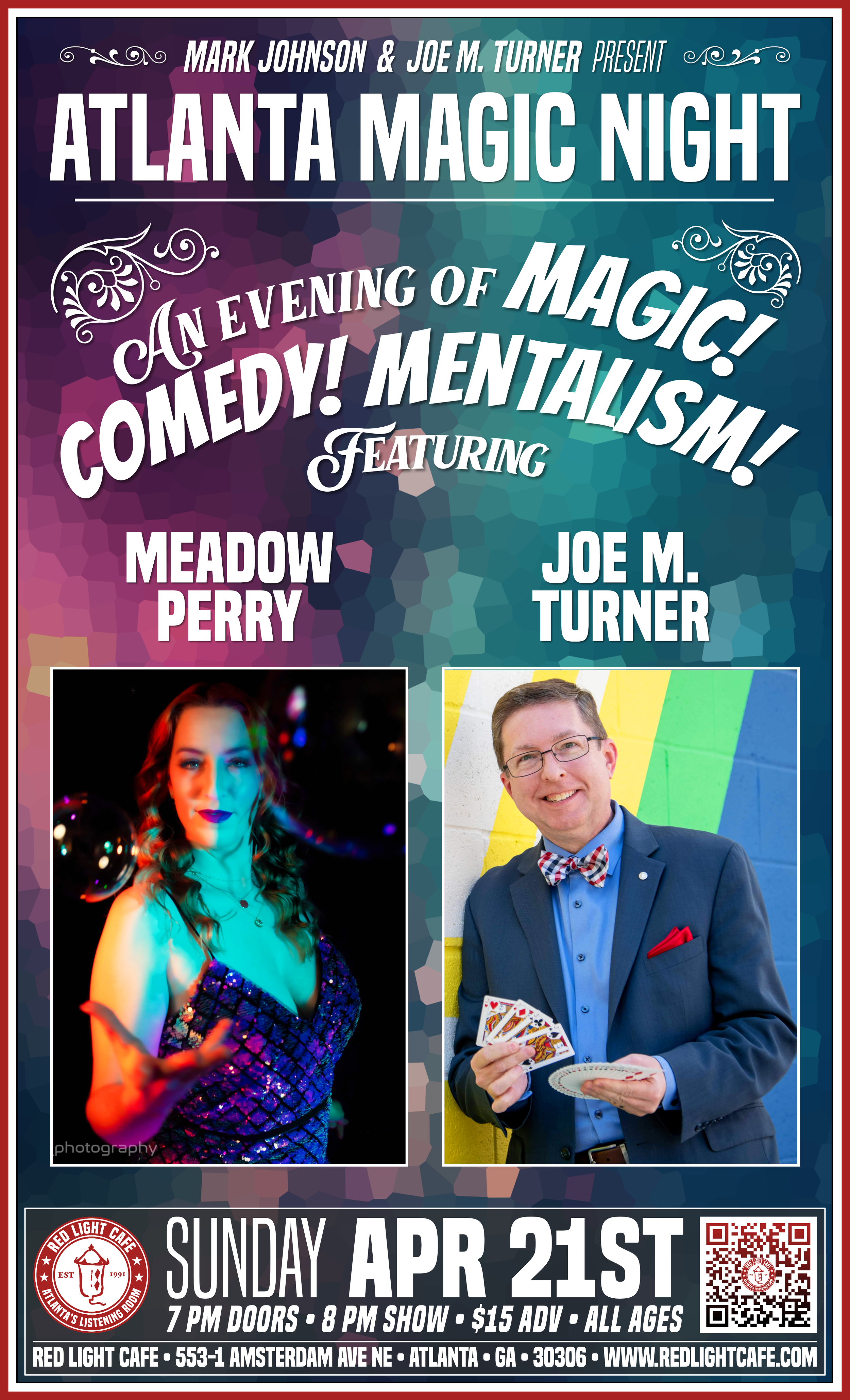 Atlanta Magic Night! w/ Meadow Perry + Joe M. Turner — April 21, 2024 — Red Light Café, Atlanta, GA