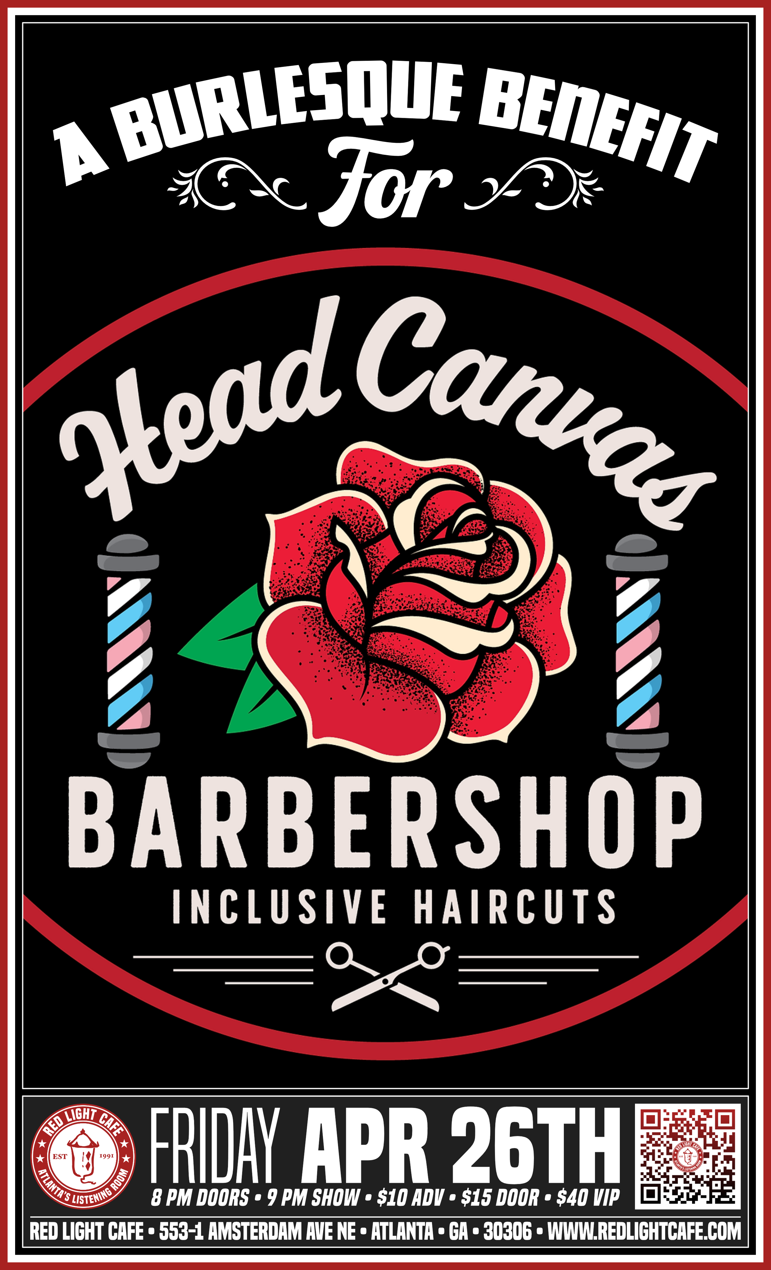 A Burlesque Benefit for Head Canvas 2.0 — April 26, 2024 — Red Light Café, Atlanta, GA