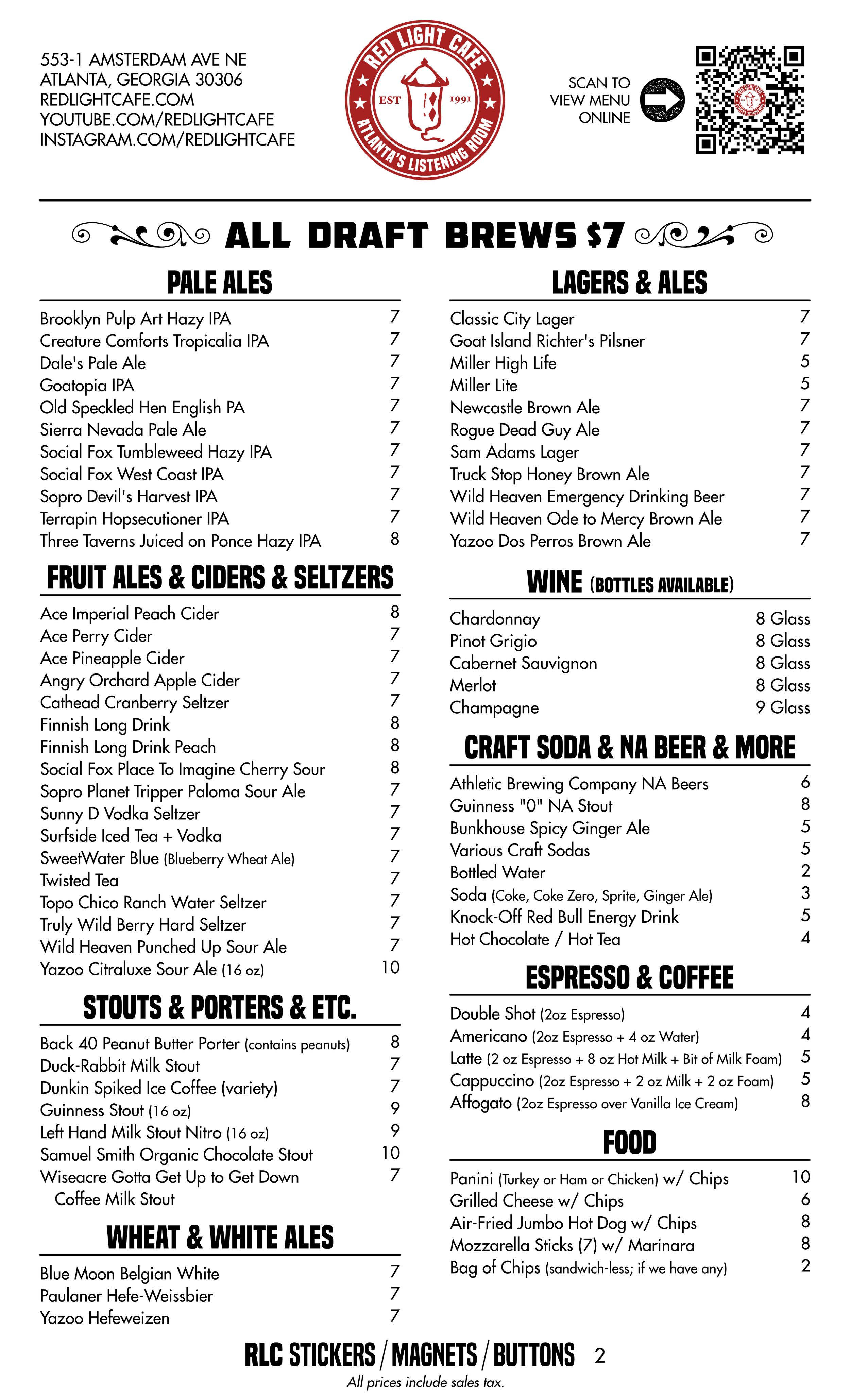Food &amp; Drink —&nbsp;Page 1 —&nbsp;Red Light Cafe, Atlanta, GA