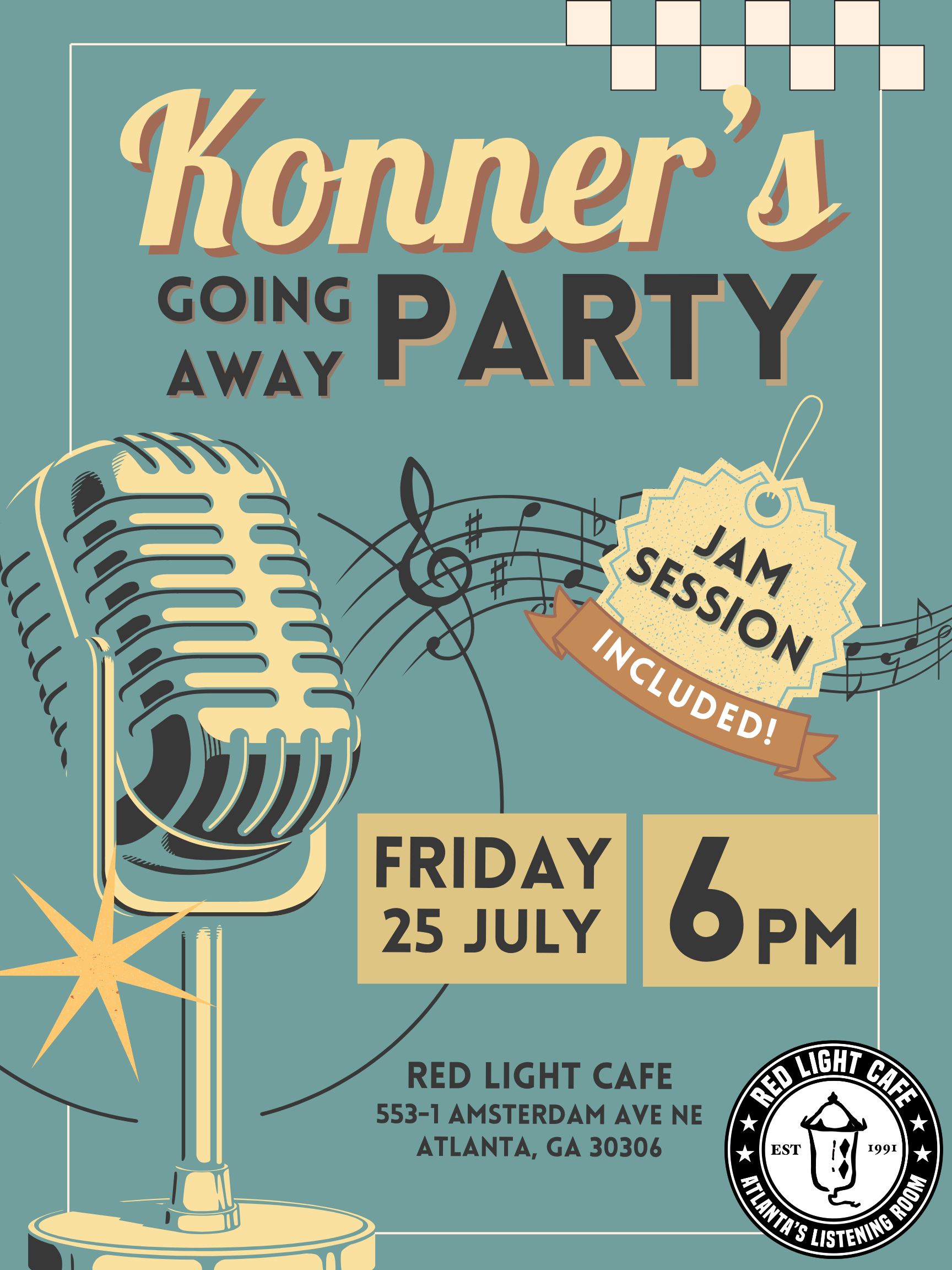 Konner’s Going Away Party — July 25, 2025 — Red Light Café, Atlanta, GA