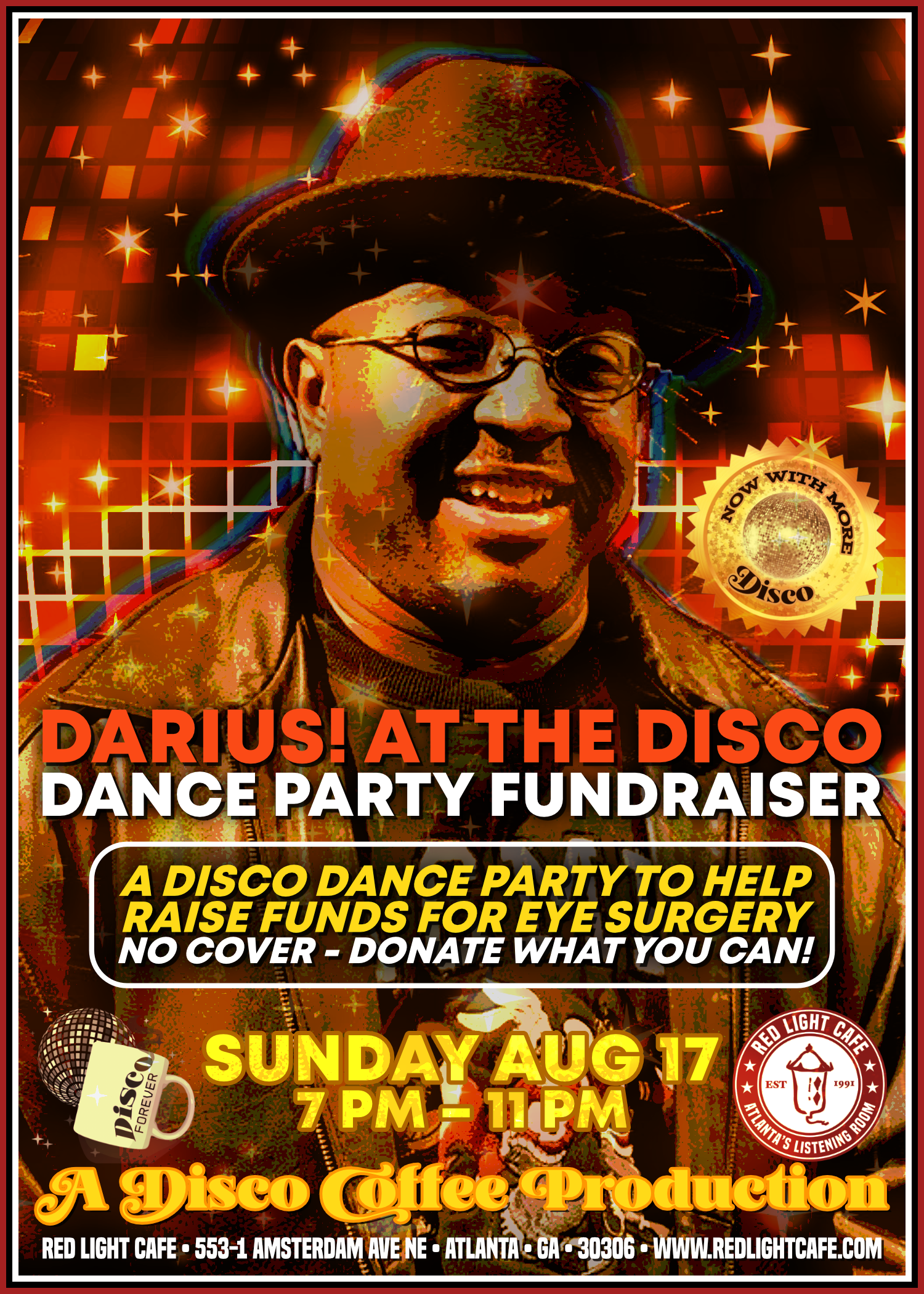 DARIUS! ON THE DANCE FLOOR: A Dance Party Fundraiser — Aug 17, 2025 — Red Light Café, Atlanta, GA