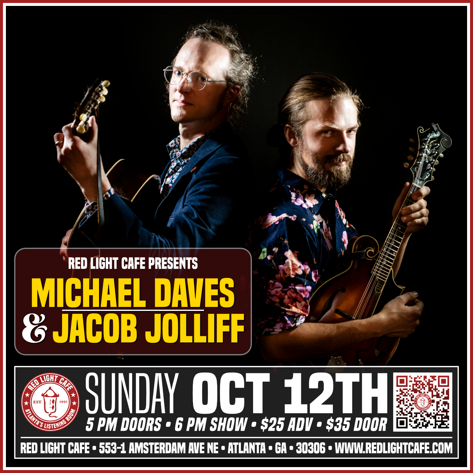 Michael Daves &amp; Jacob Jolliff — October 12, 2025 — Red Light Café, Atlanta, GA