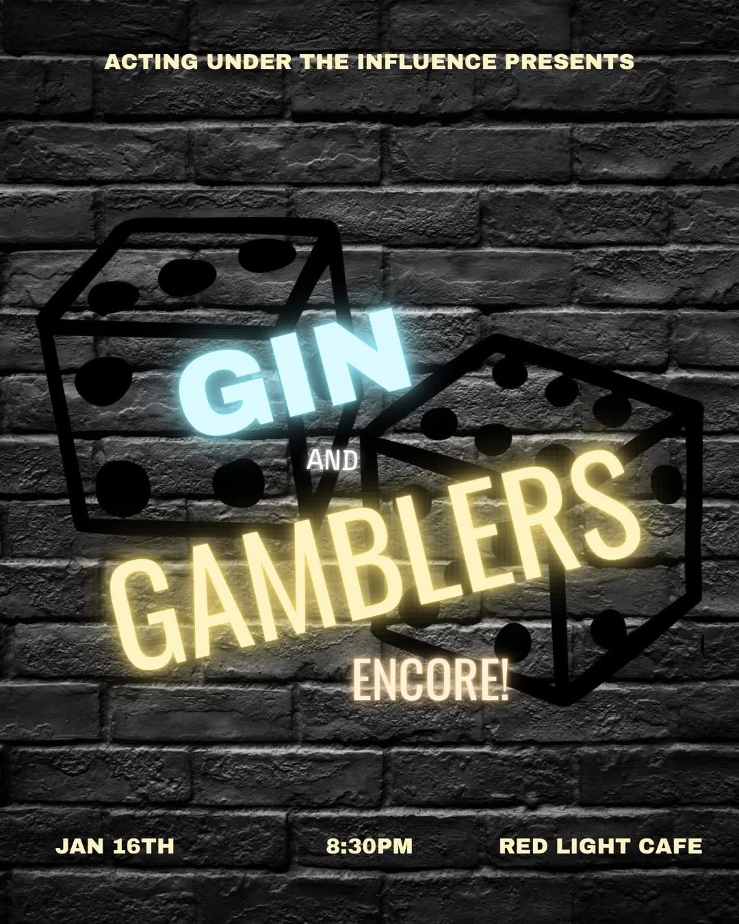GIN &amp; GAMBLERS Encore! by Acting Under the Influence — January 16, 2026 — Red Light Café, Atlanta, GA