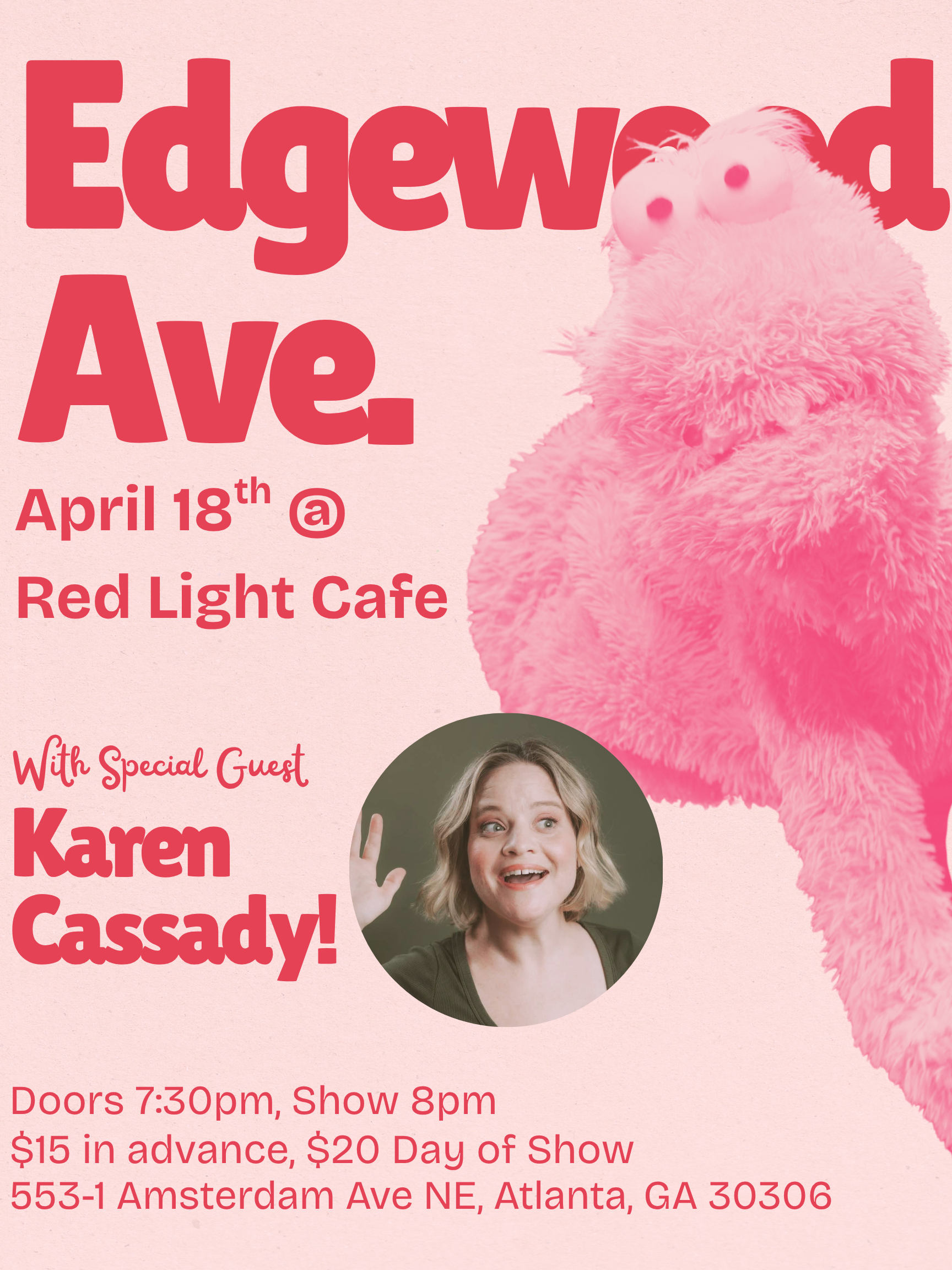 Edgewood Avenue w/ special guest Karen Cassady — April 18, 2026 — Red Light Café, Atlanta, GA
