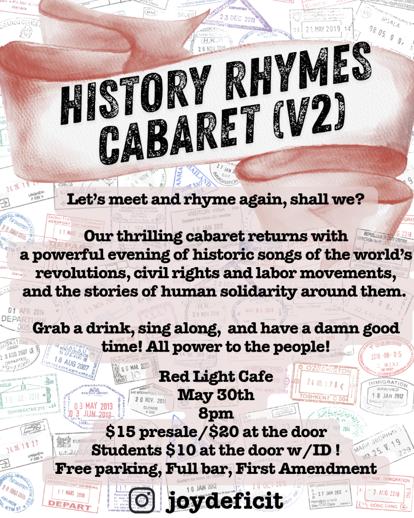 History Rhymes Cabaret V2&nbsp; — May 30, 2026 — Red Light Café, Atlanta, GA