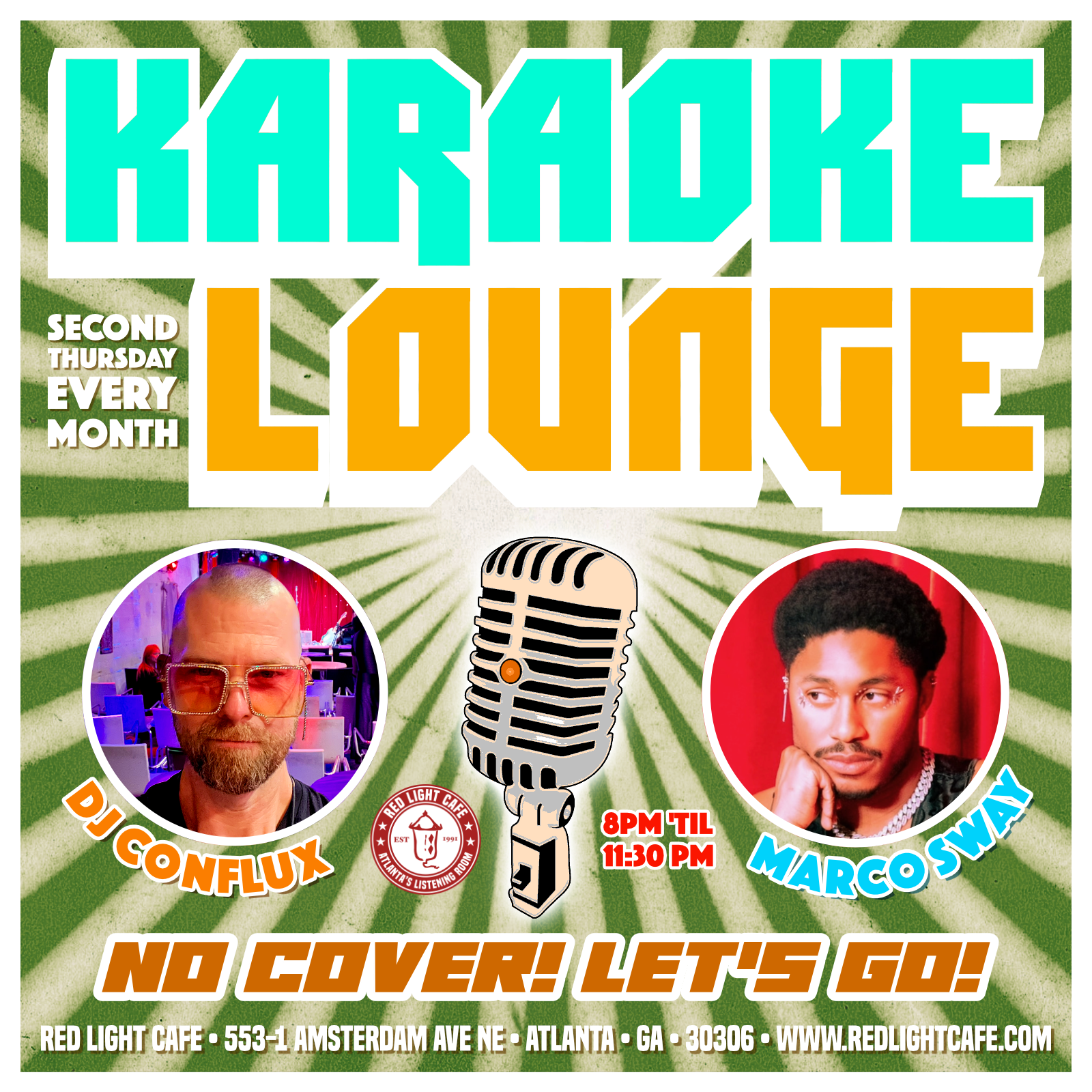 KARAOKE LOUNGE (No Cover!) • 2nd Thursday Every Month — Red Light Café, Atlanta, GA