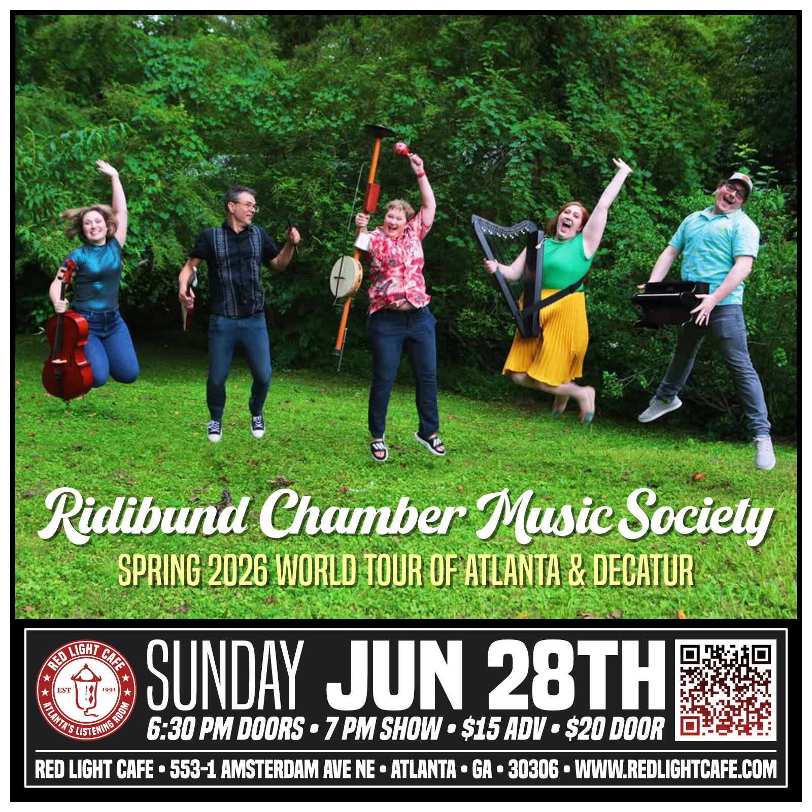 The Ridibund Chamber Music Society's Spring 2026 World Tour of Atlanta &amp; Decatur&nbsp; — June 28, 2026 — Red Light Café, Atlanta, GA