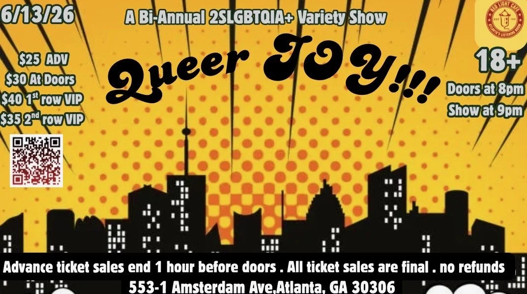 Queer JOY!!! Superheroes...and Villains —&nbsp;June 13, 2026 —&nbsp;Red Light Café, Atlanta, GA