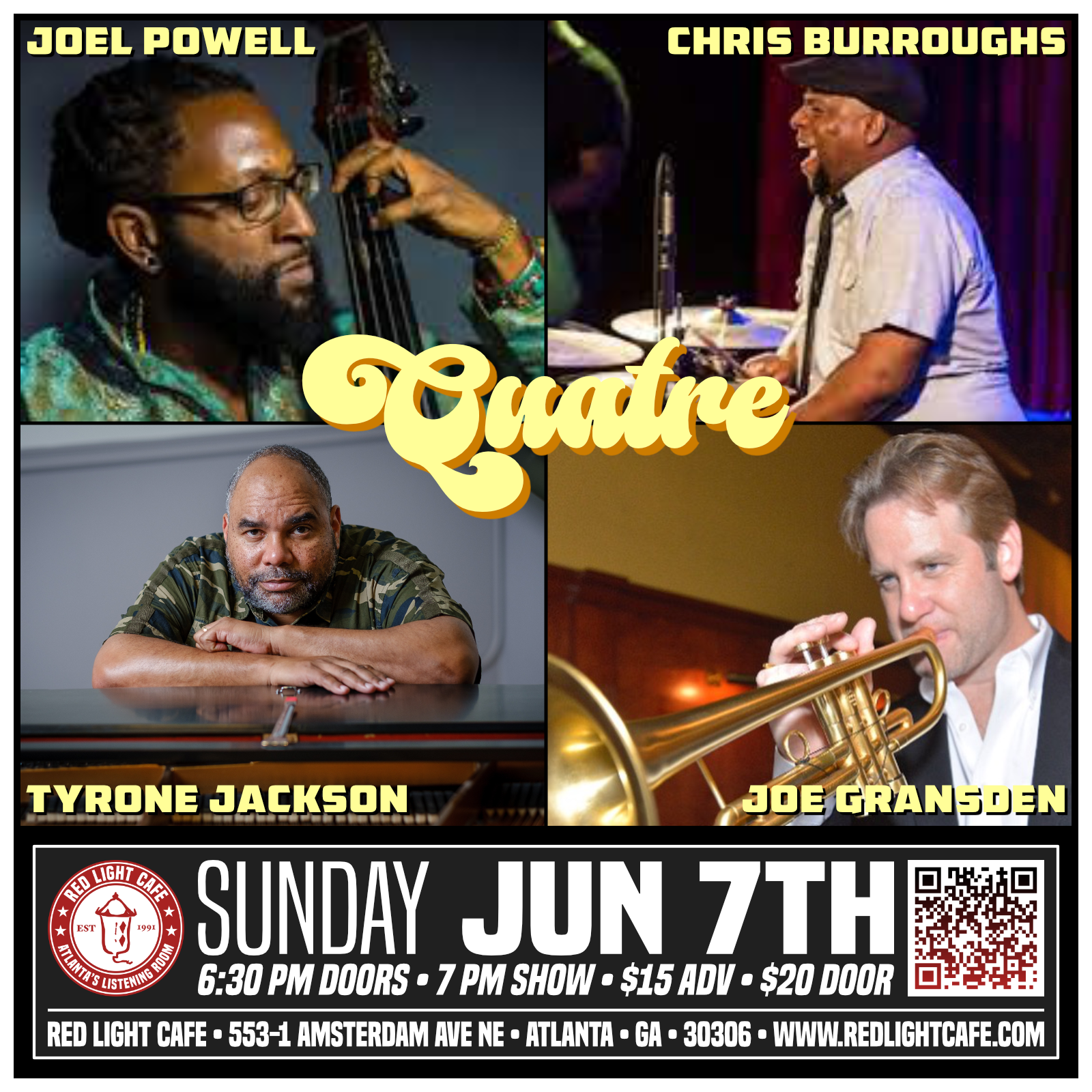 QUATRE: Tyrone Jackson&nbsp;+ Chris Burroughs + Joel Powell + Joe Gransden (Jazz)