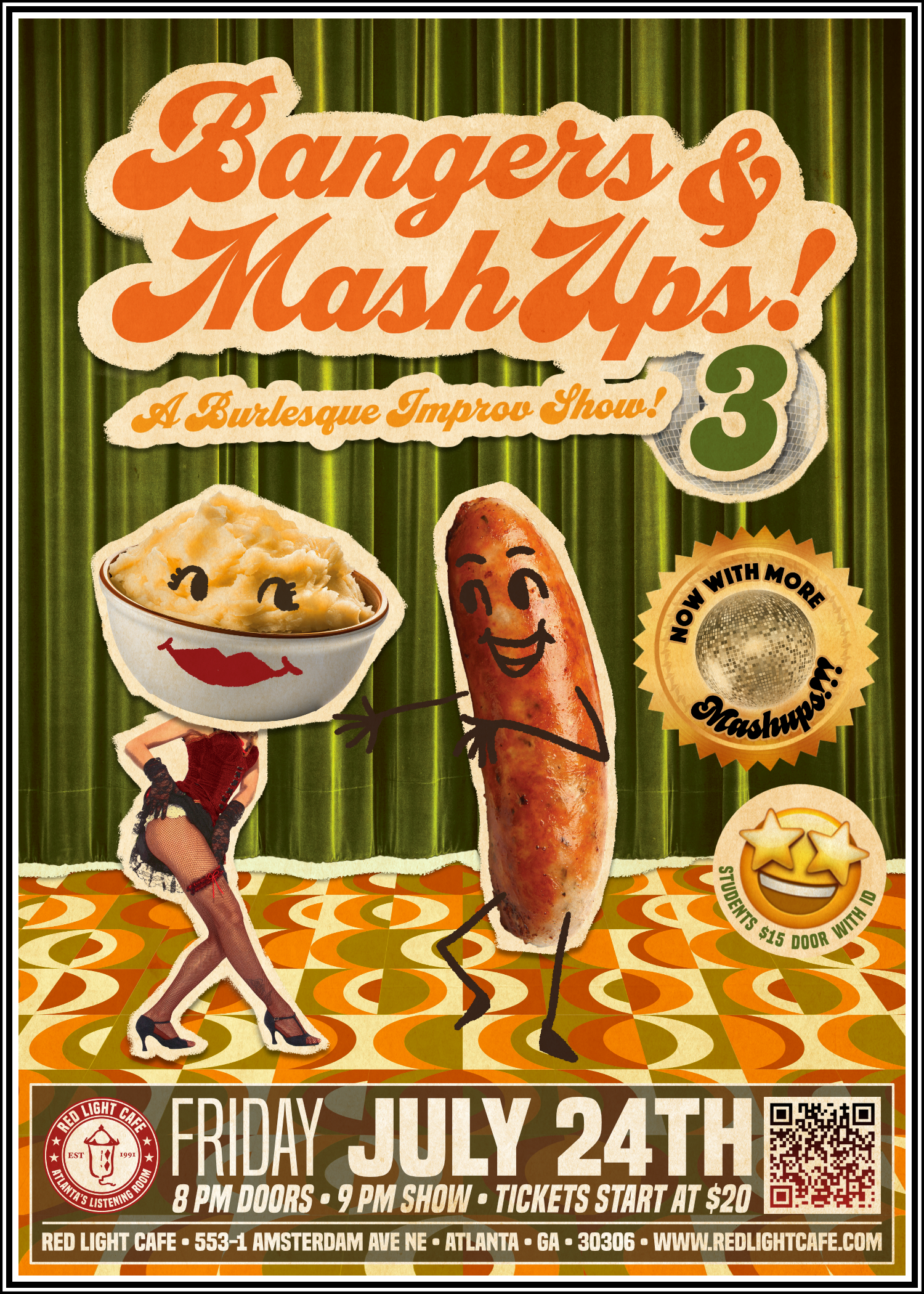 Bangers &amp; Mashups 3: A Burlesque Improv Show! —&nbsp;July 24, 2026 —&nbsp;Red Light Café, Atlanta, GA