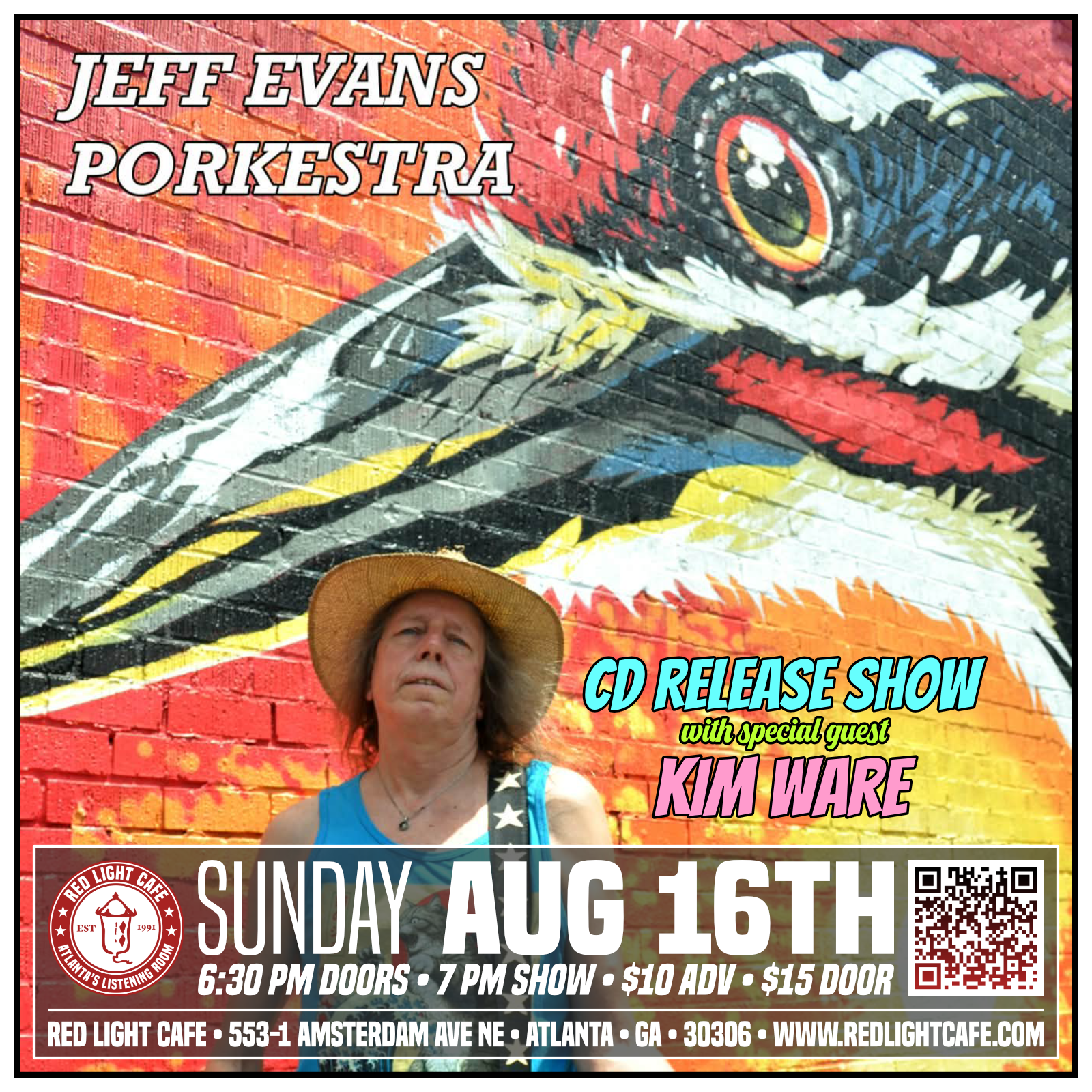 Jeff Evans Porkestra CD Release Show w/ Kim Ware — August 16, 2026 — Red Light Café, Atlanta, GA