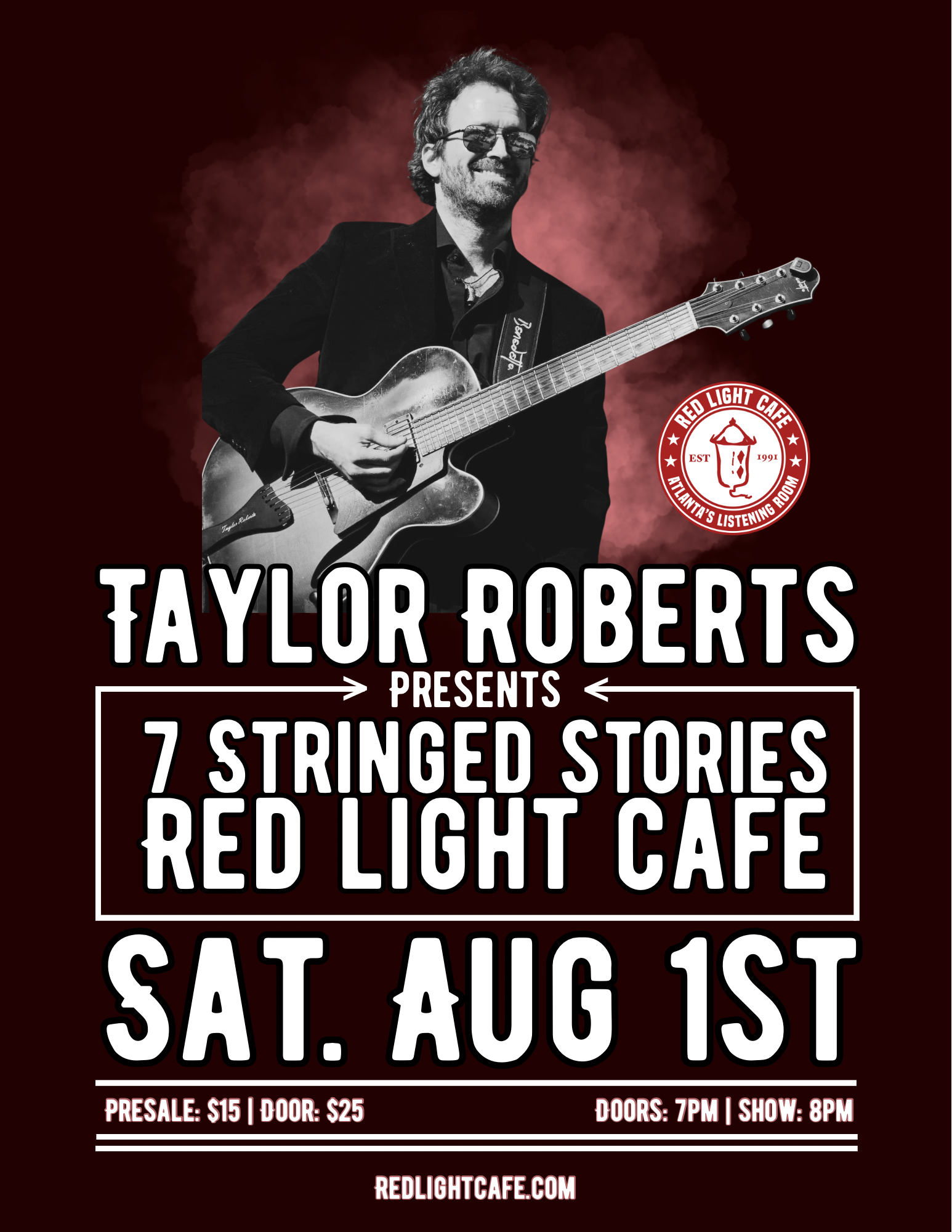 Taylor Roberts Presents: 7-Stringed Stories (Jazz Guitar) — August 1, 2026 — Red Light Café, Atlanta, GA